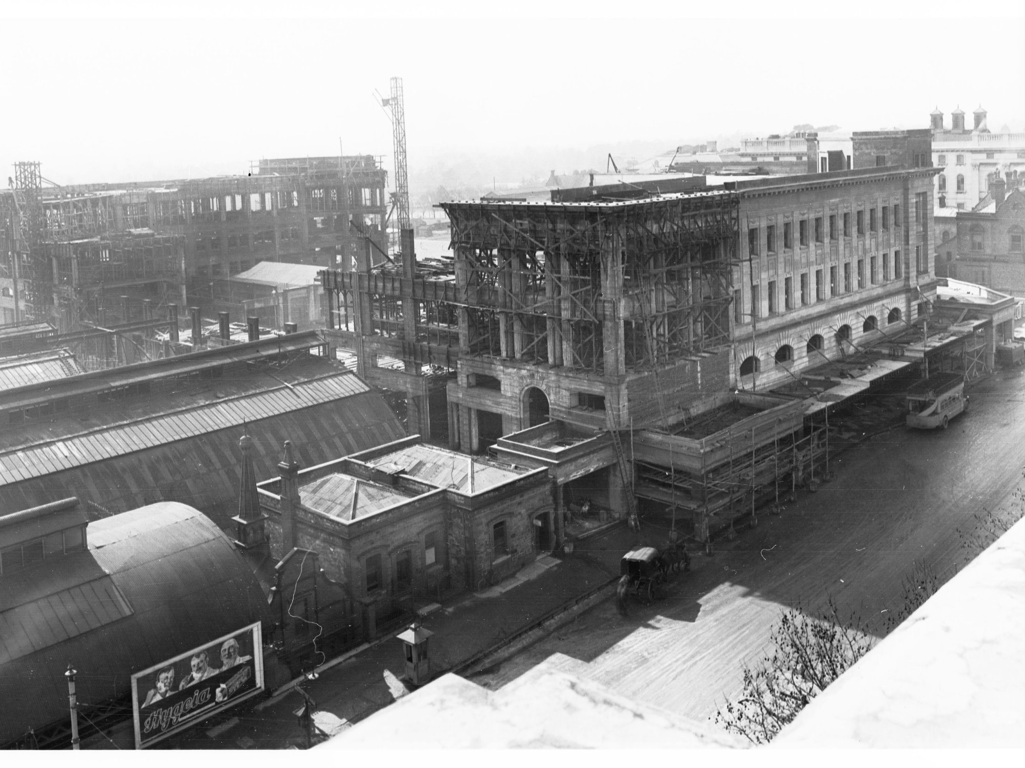Front Entrance of Adelaide Railway Station North Terrace Under Construction