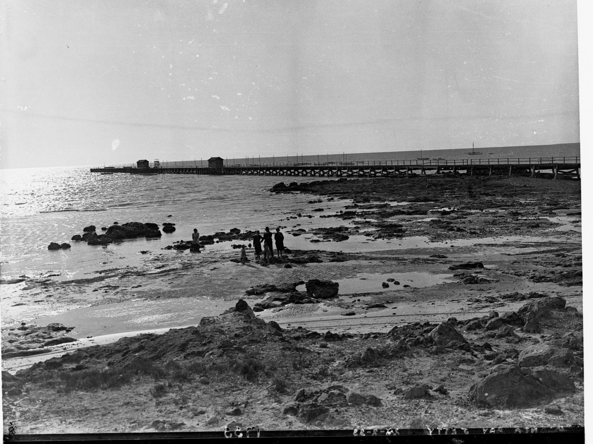 Moonta Bay Jetty Showing People on Beach