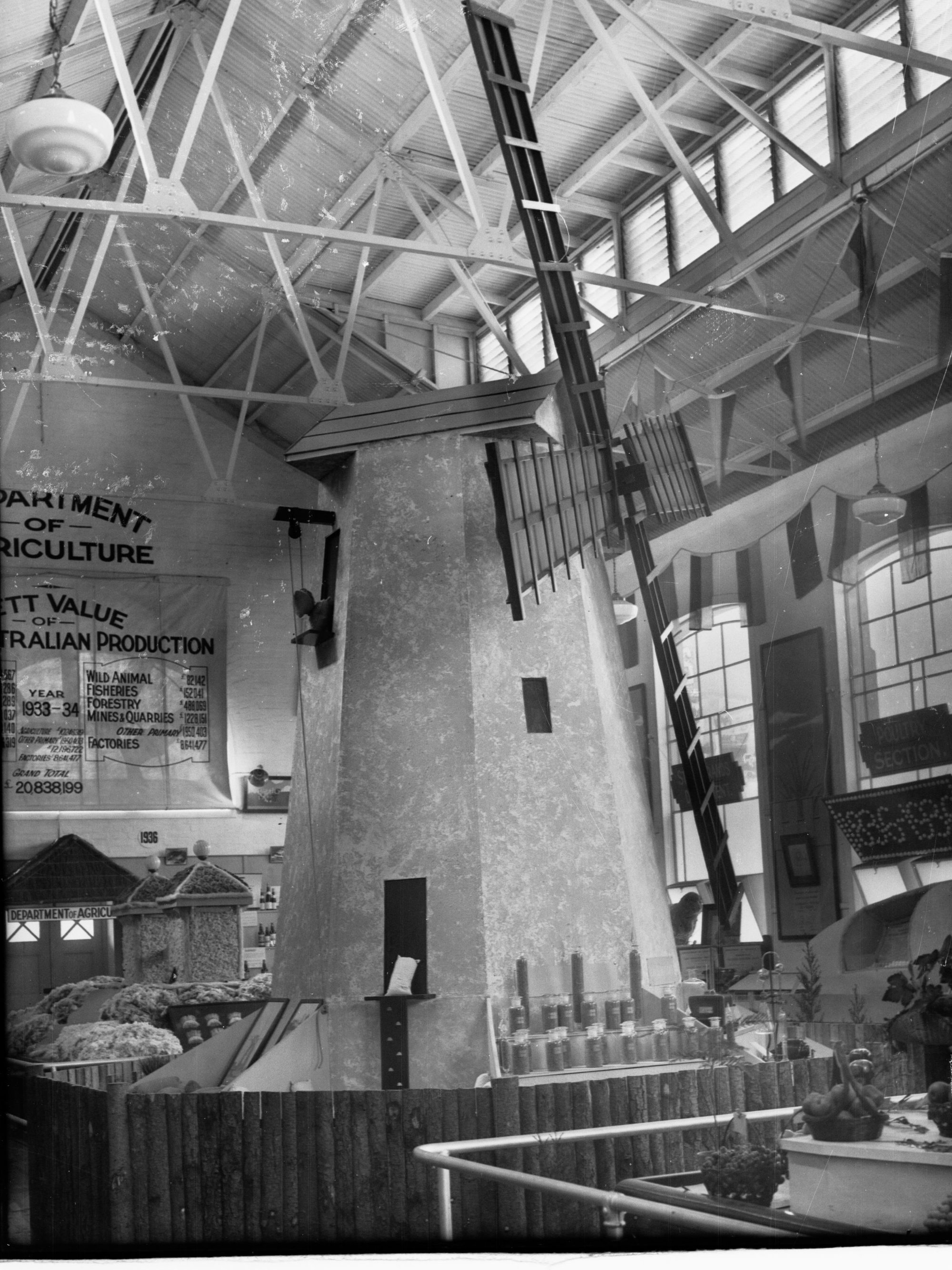 Exhibition for the Department of Agriculture showing windmill
