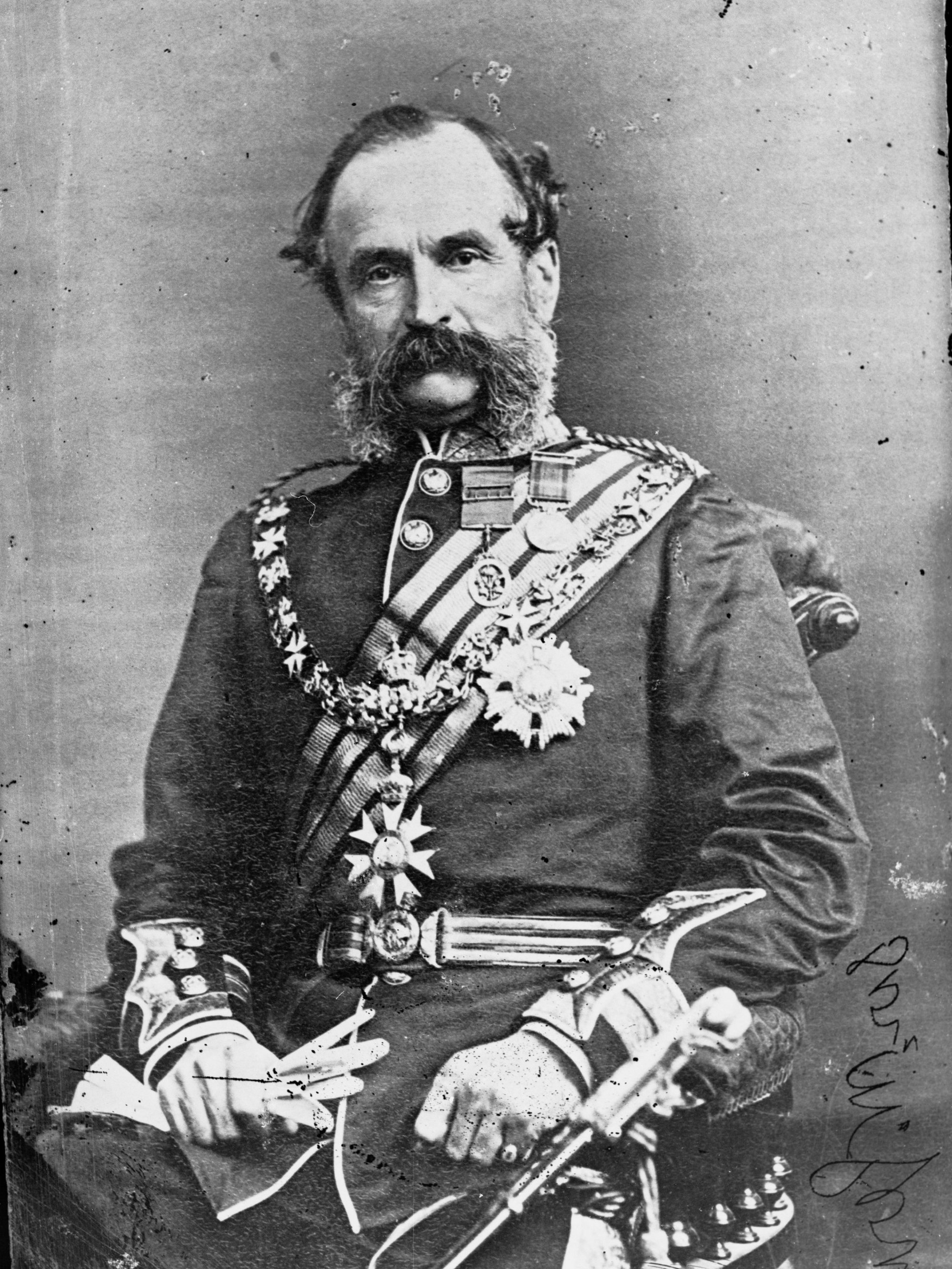 Portrait of Governor William Jervois in full military uniform