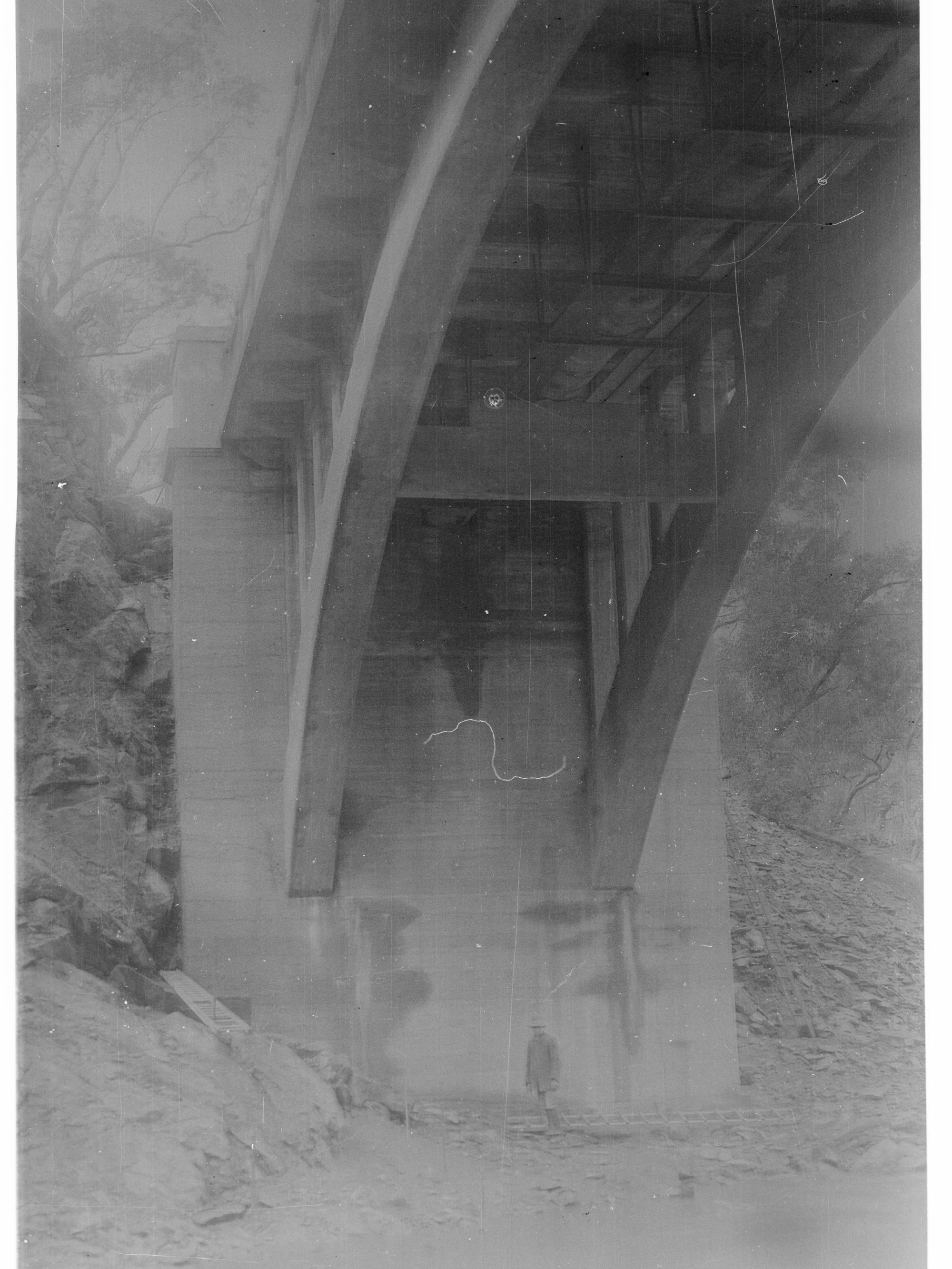 Man Under a Bridge Over Torrens Gorge