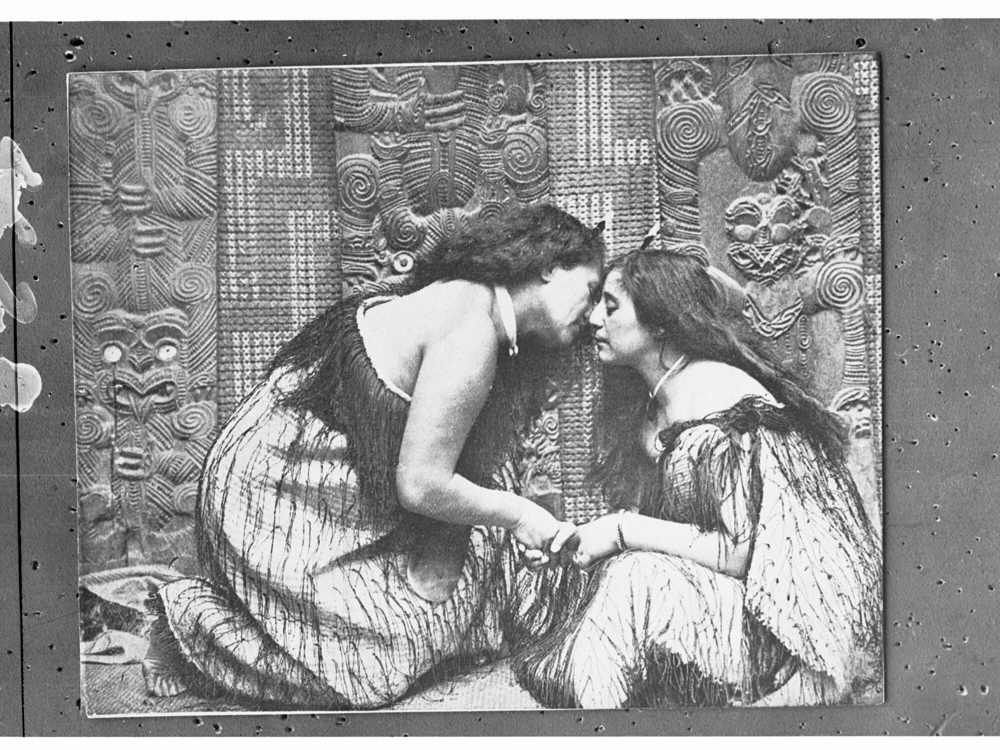 Two Maori Women Rubbing Noses