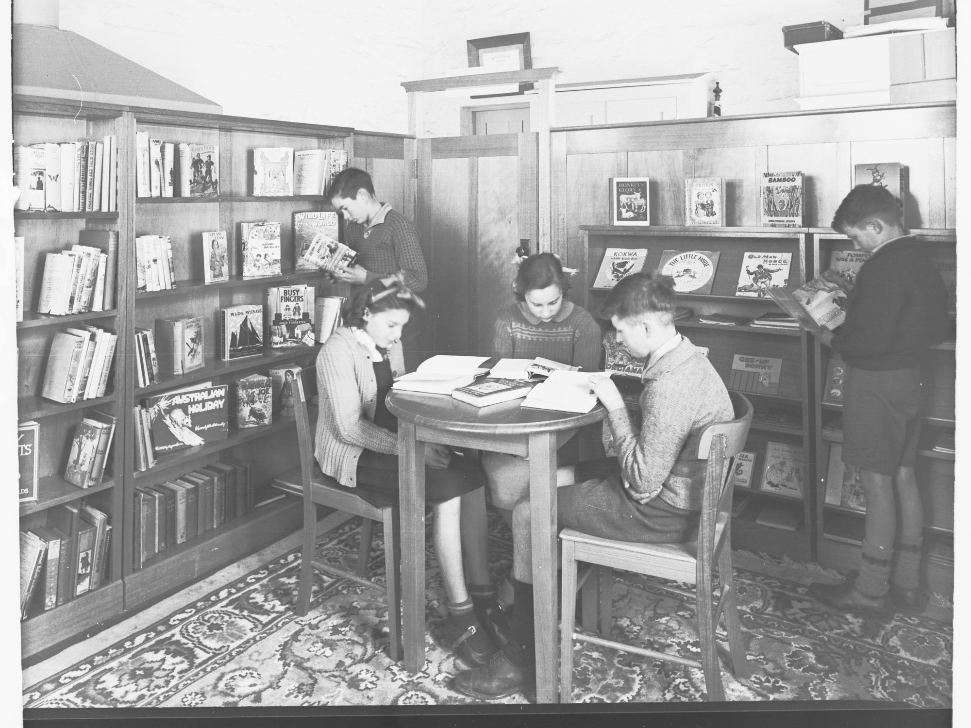 Children Reading in Library at Montacute School