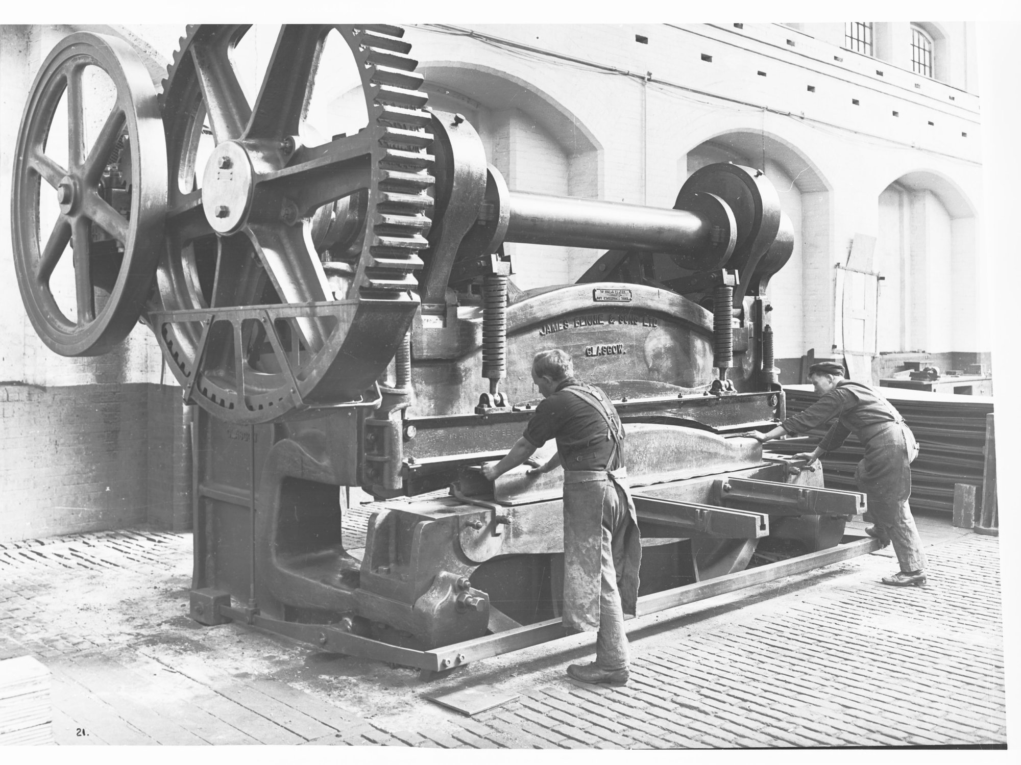 Men Working on a Large Machine Islington Railway Workshop