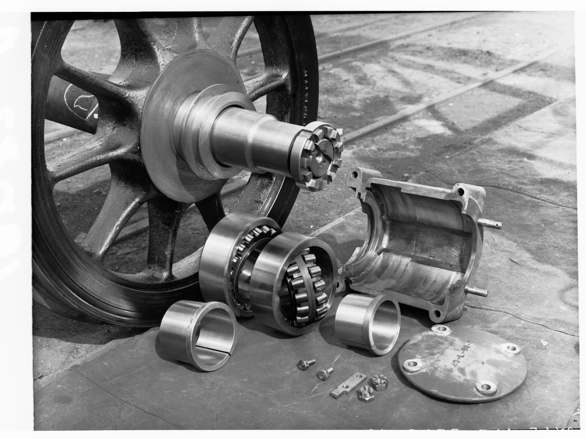 Axle and wheels railway locomotive - Islington Railway workshop