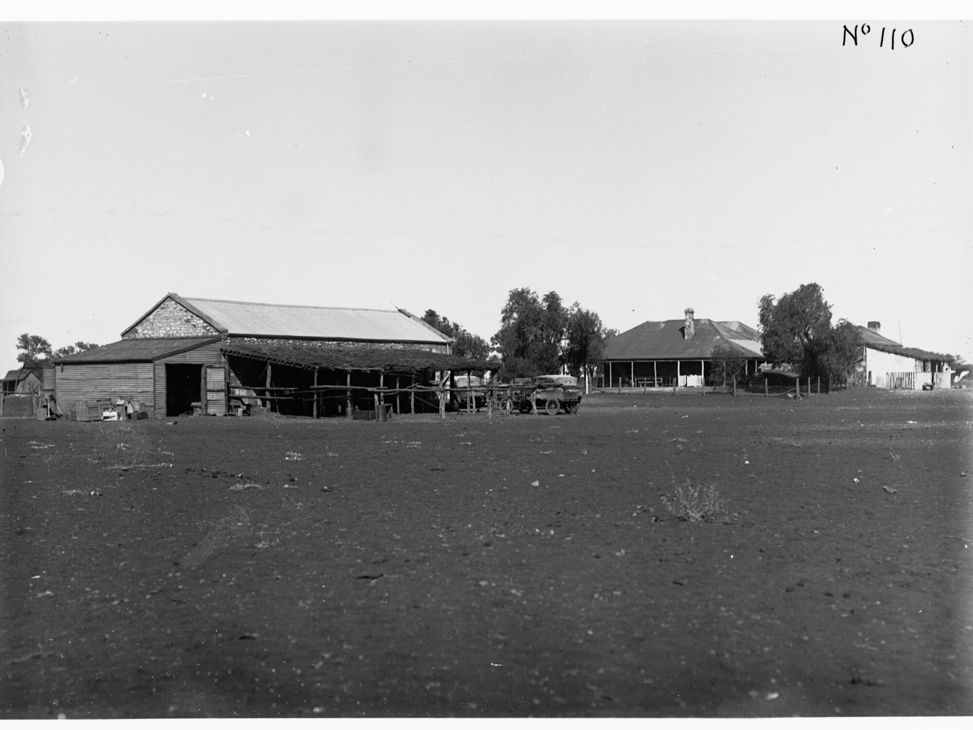 Parliamentary party on tour of Far North in Austin cars (government cars) - shows farmhouse