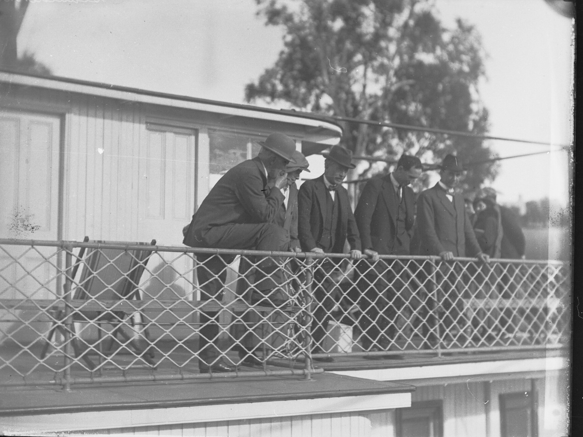 Premier Crawford Vaughan inspecting works on Murray River 