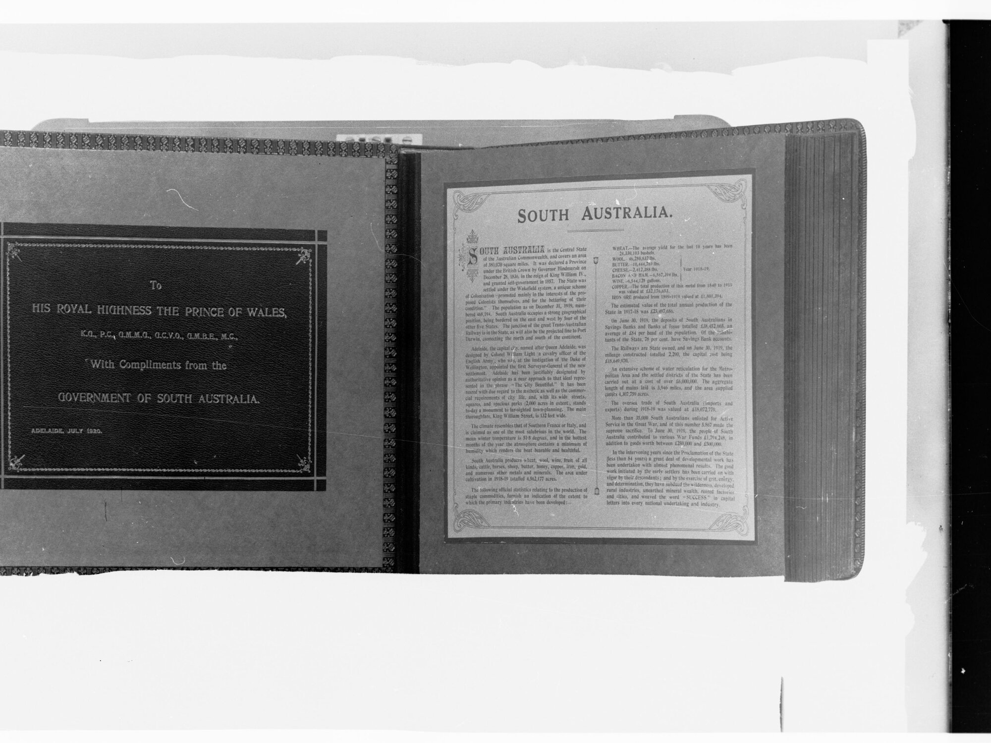 The Album presented to the Prince of Wales by the Royal Geographical Society - album is opened at one of the pages