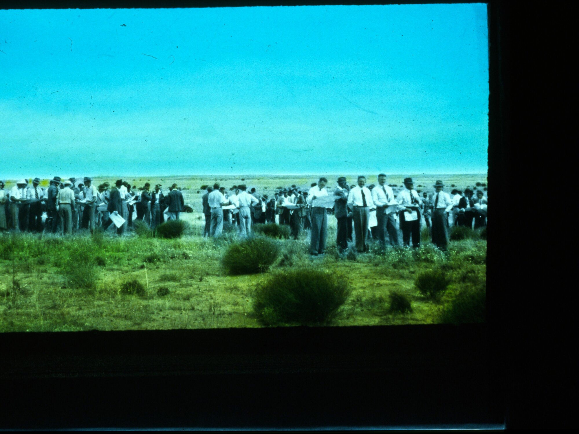 Men and women at the opening of Loxton Irrigation Murray River Scheme