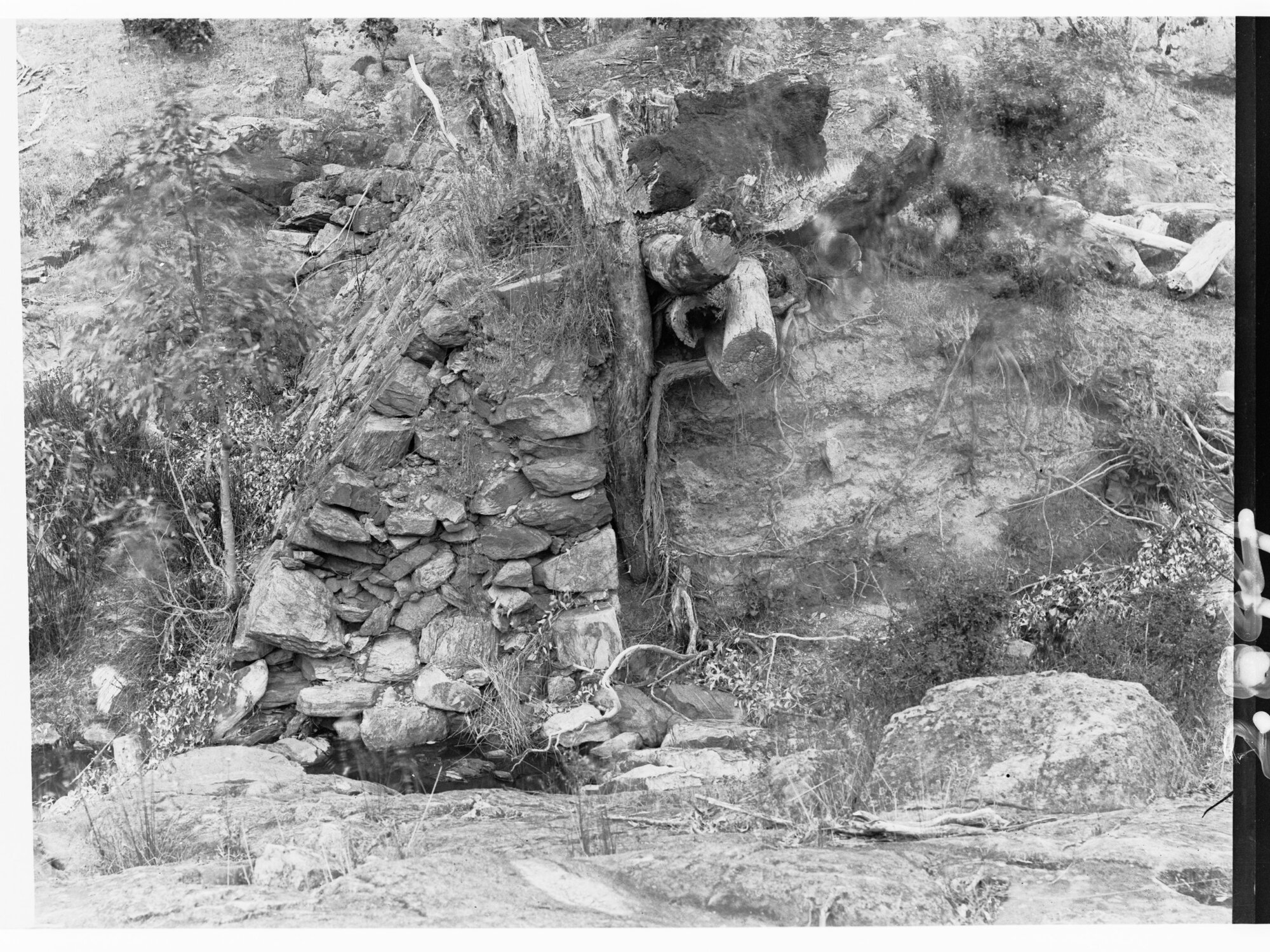 Old dam above site of main dam, Yettie Creek - Barossa Waterworks