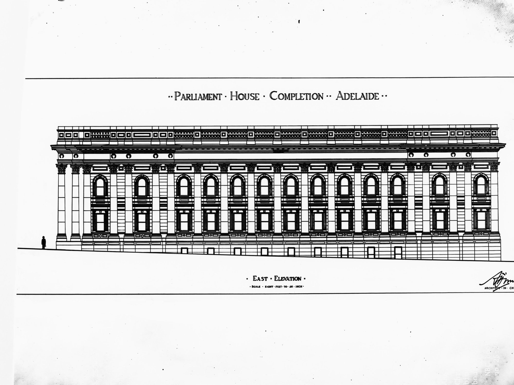 Architectural Drawing of Parliament House East Elevation