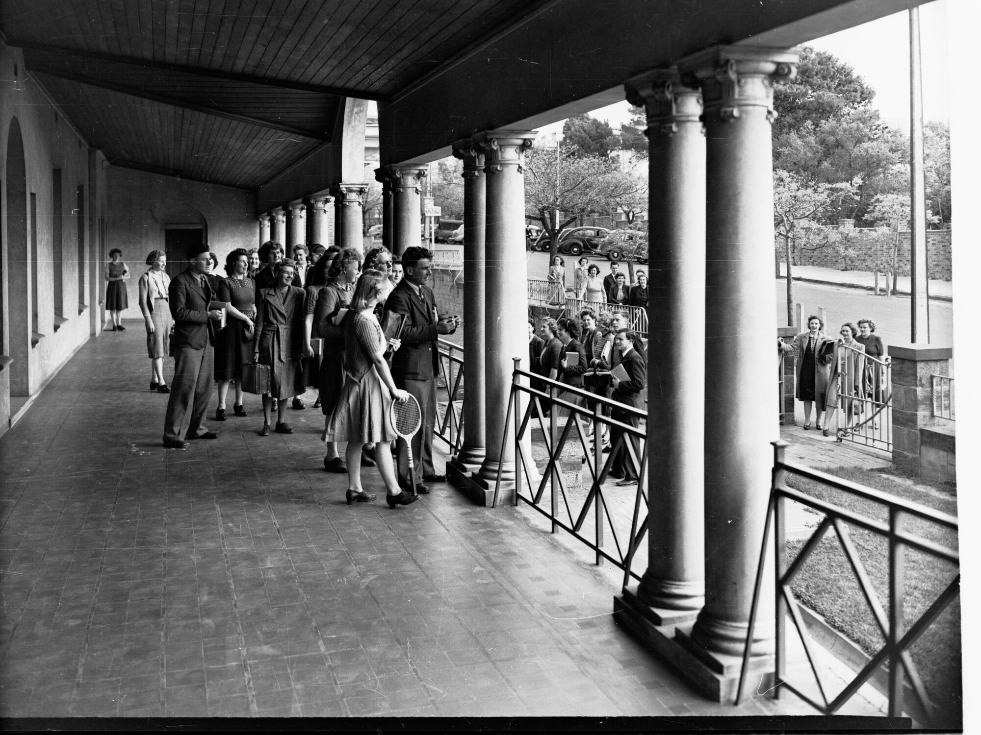 People on the Verandah of the Adelaide Teachers College