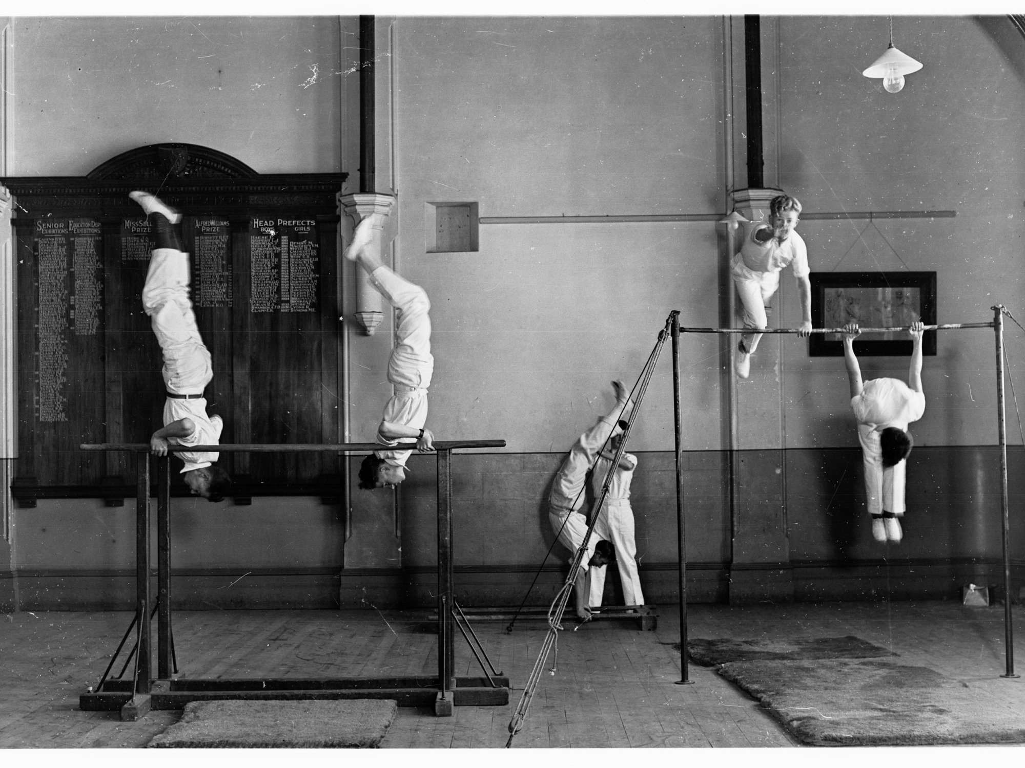 Adelaide High School Boys Exercising