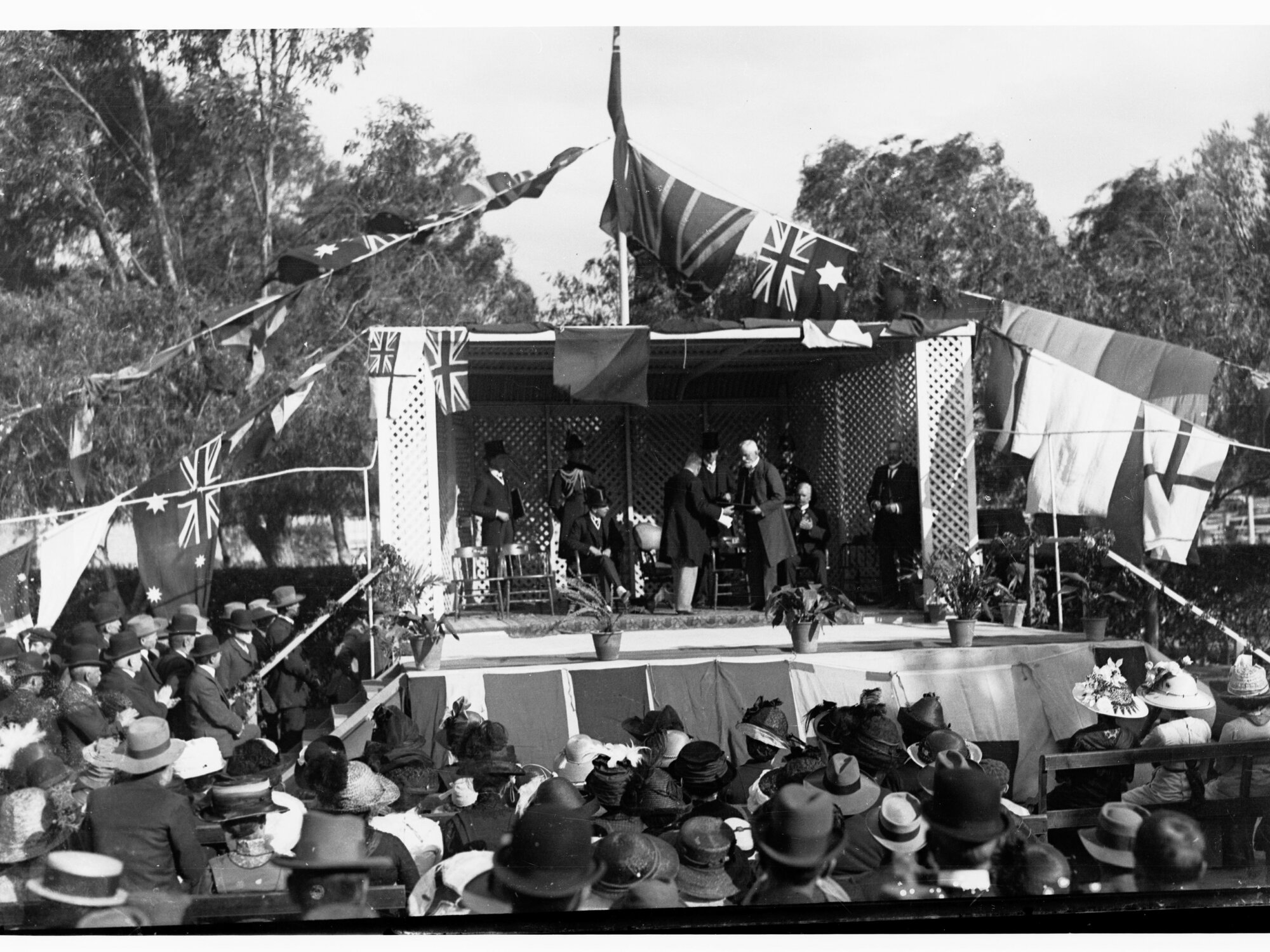 Turning the first sod, East-West Railway, at Port Augusta