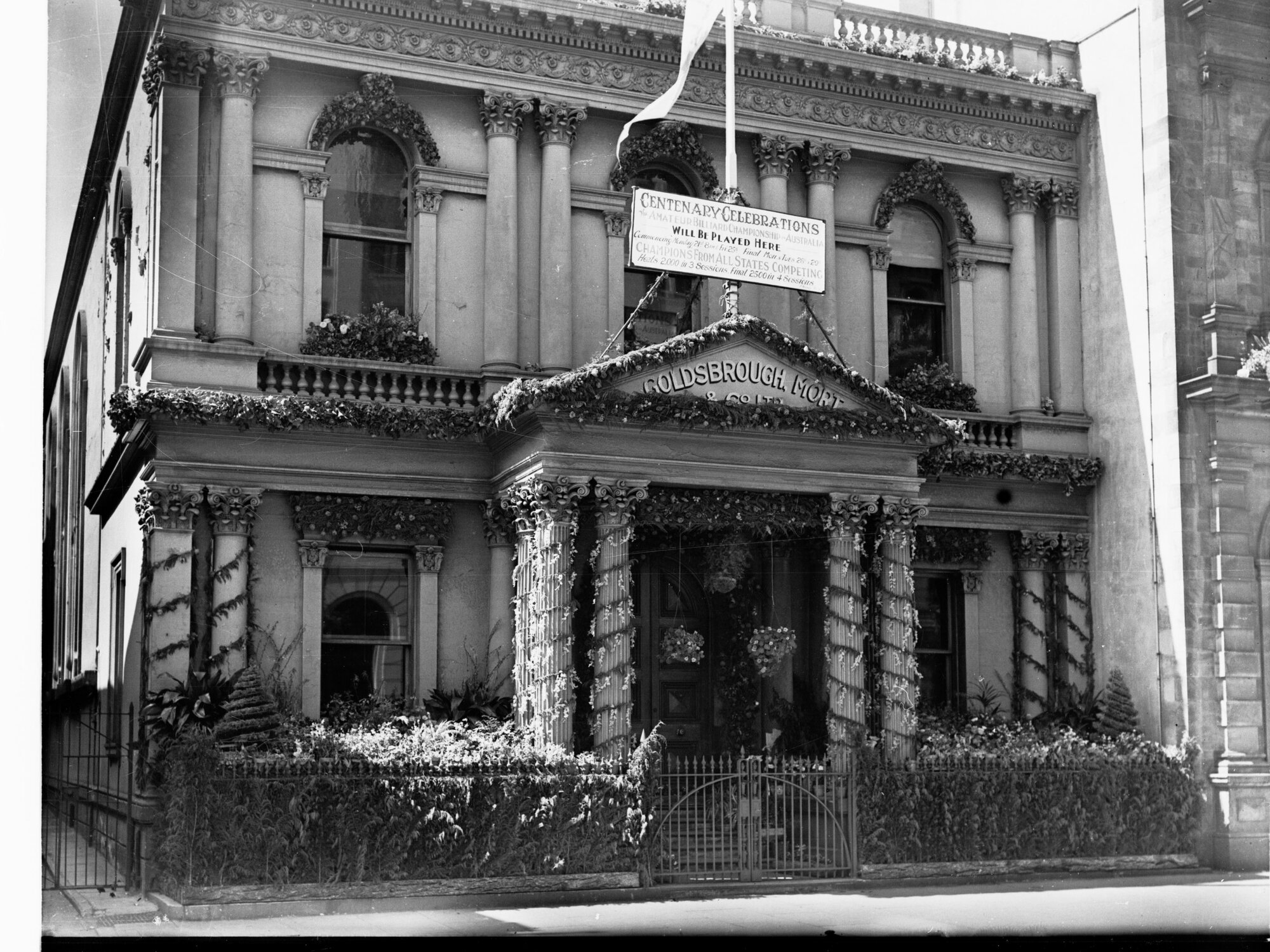 Goldsbrough Mort Building - King William Street decorated for State centenary