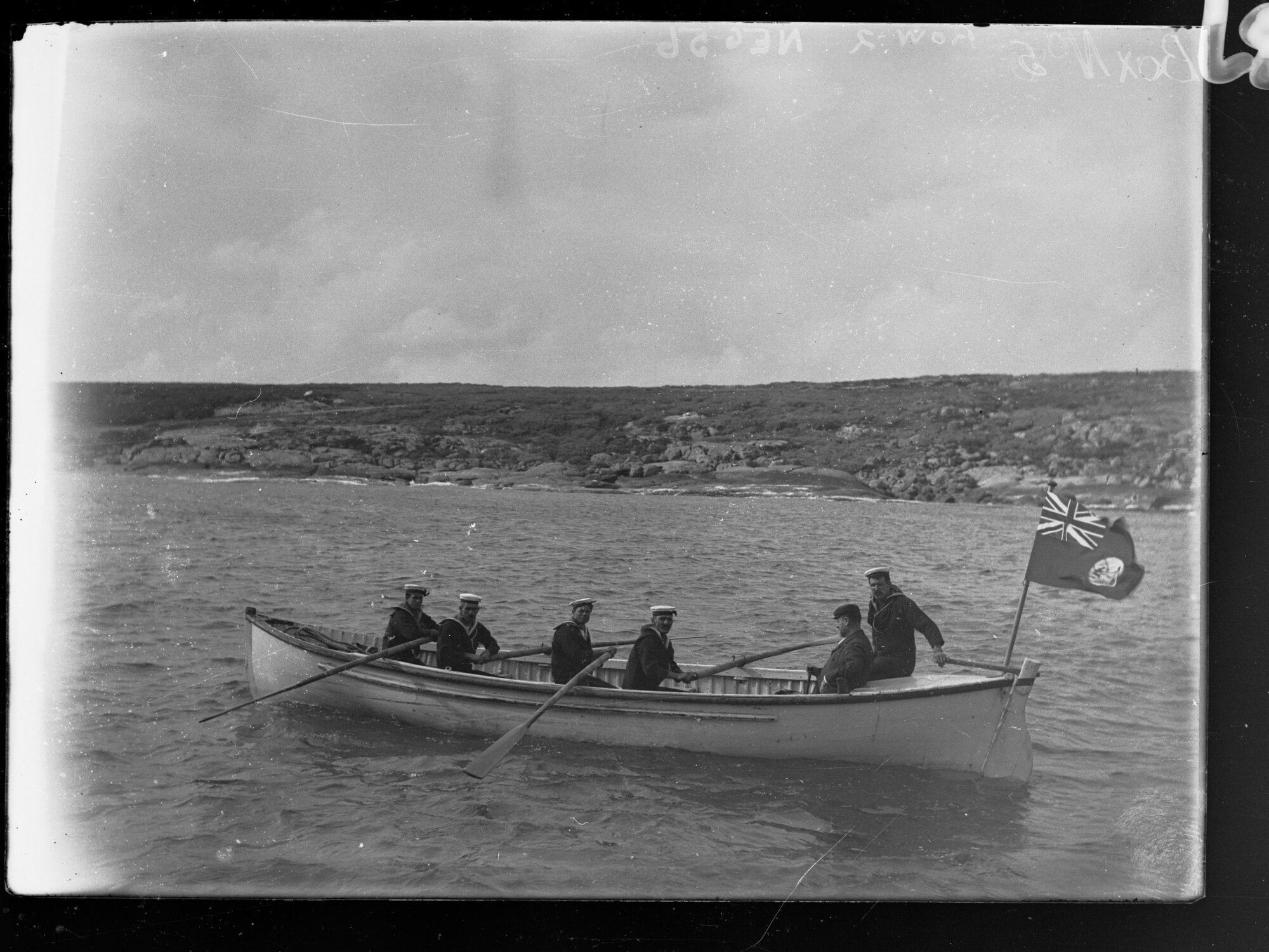 Navy Men in a Row Boat