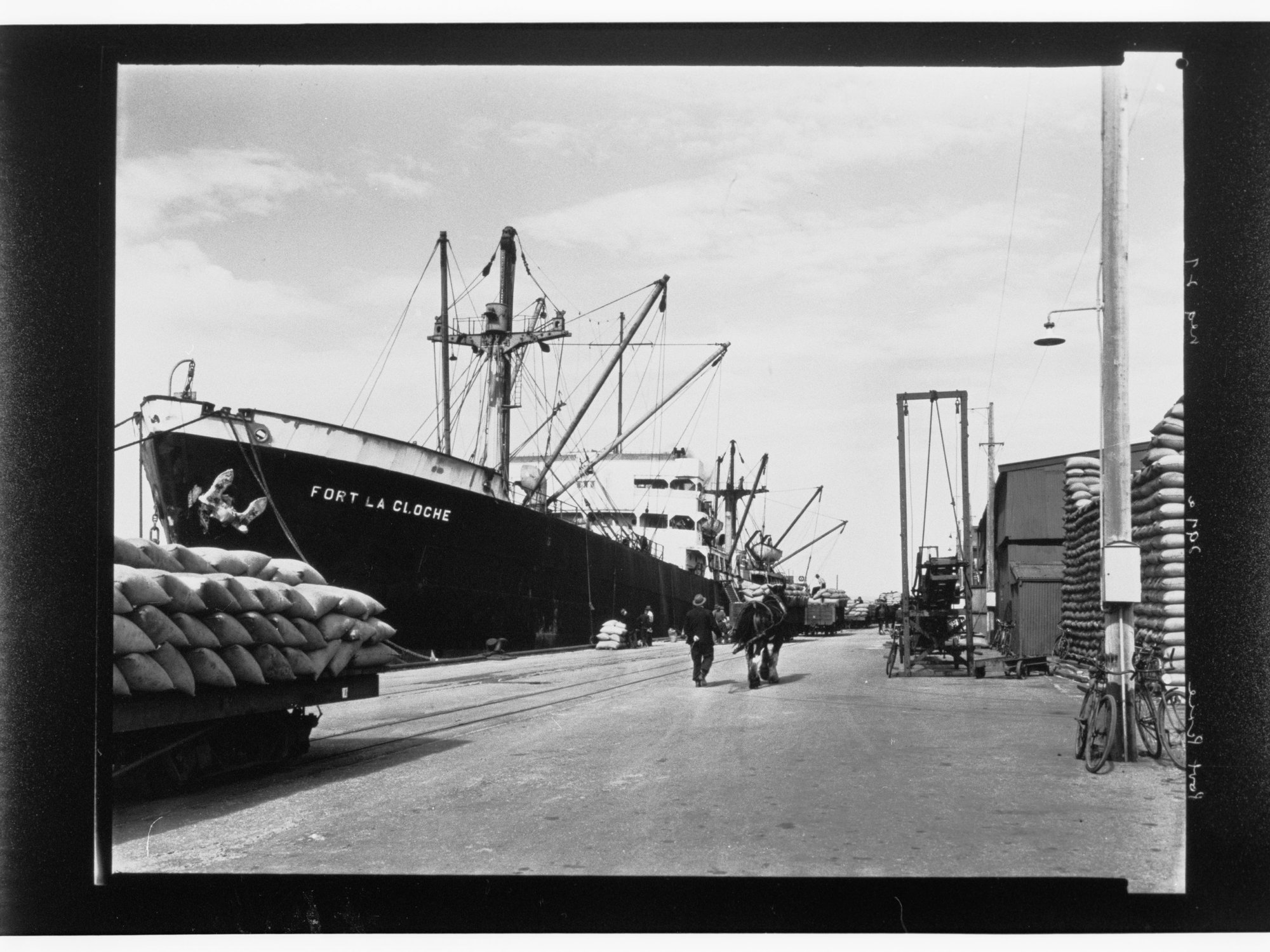 Port Pirie - ship called "Fort La Cloche" alongside dock