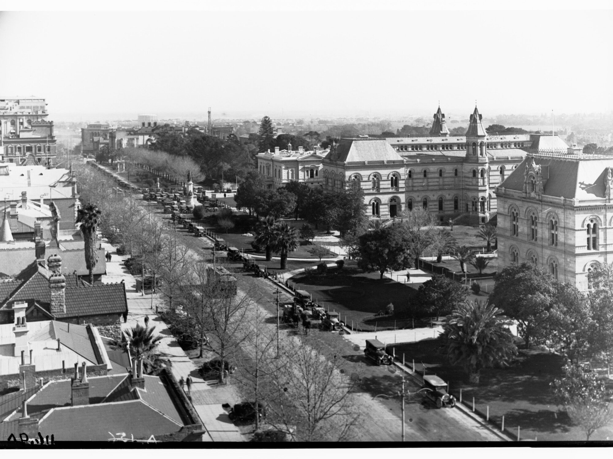 North Terrace lined with automobiles
