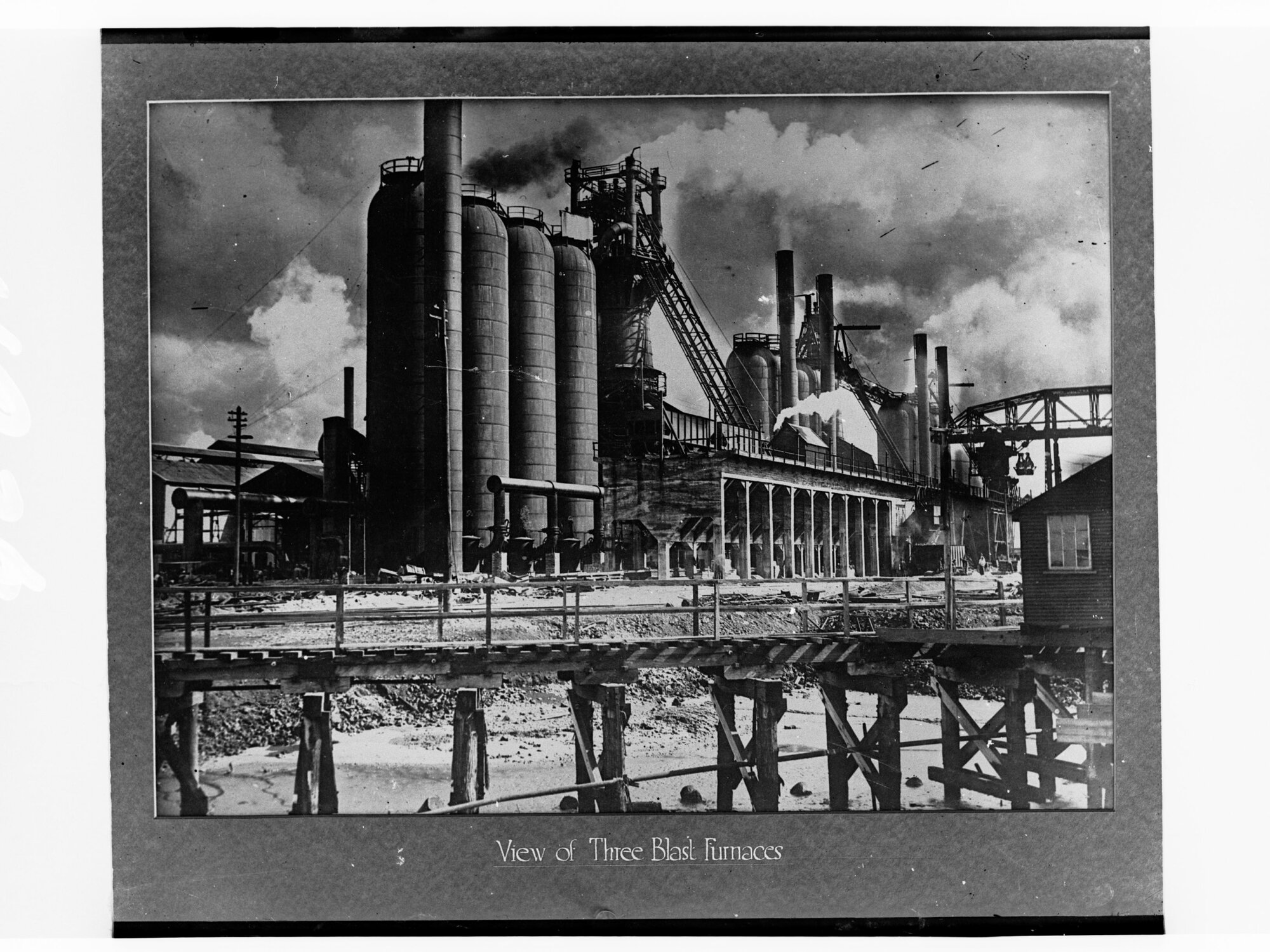 View of three blast furnaces