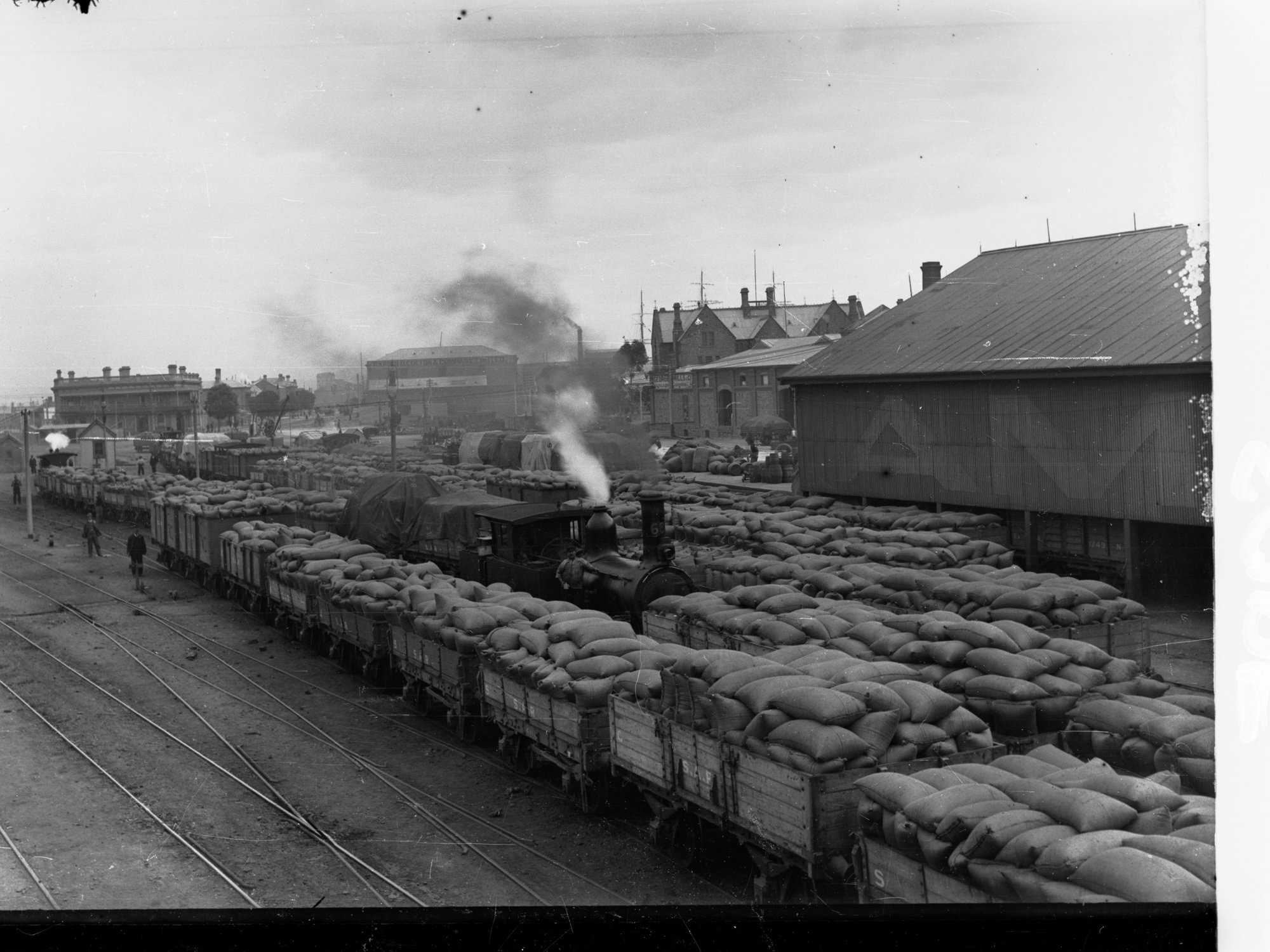 Rail Trucks Carting Wheat at Port Adelaide