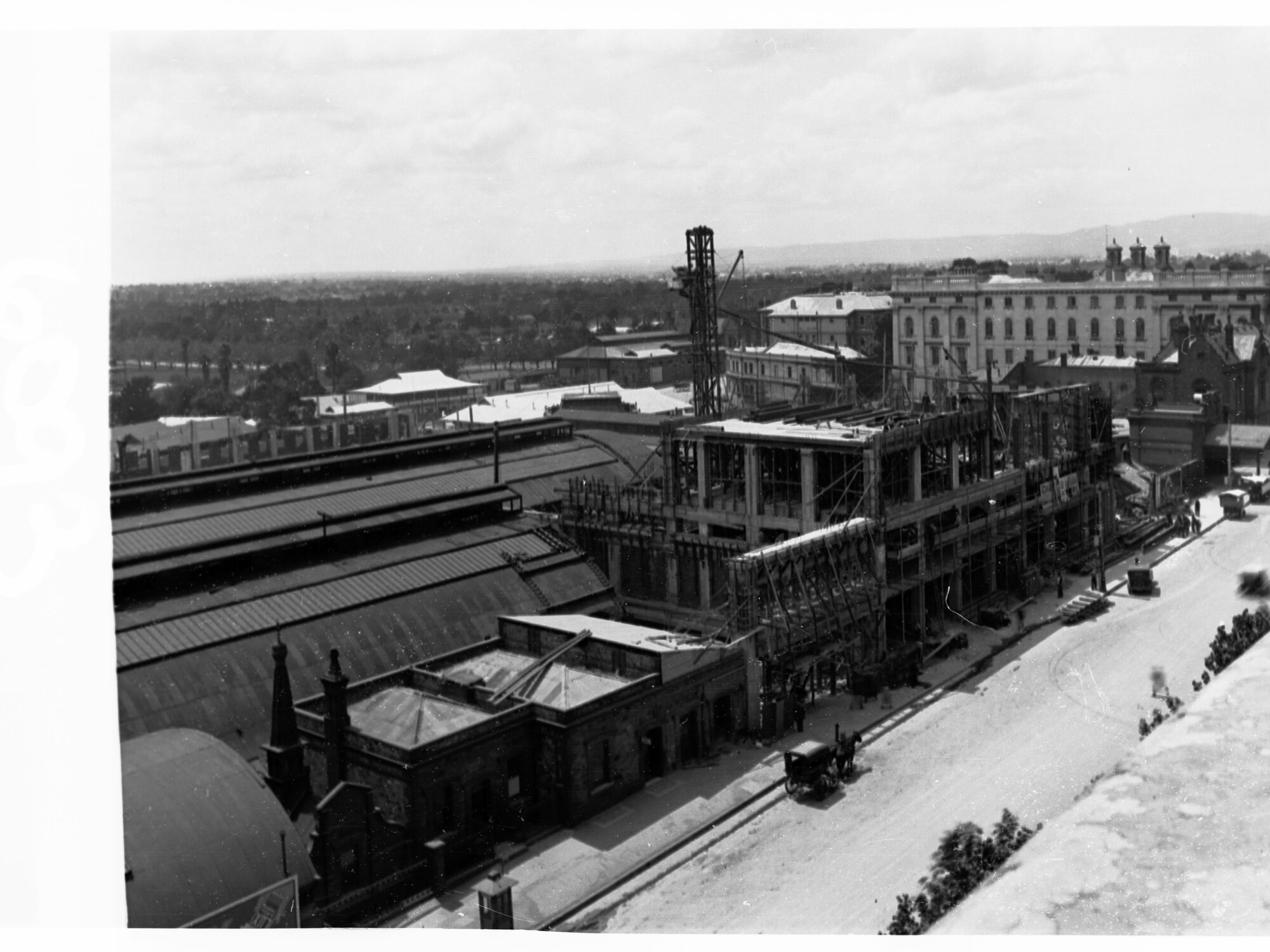 Adelaide Railway Station Under Construction Showing North Terrace