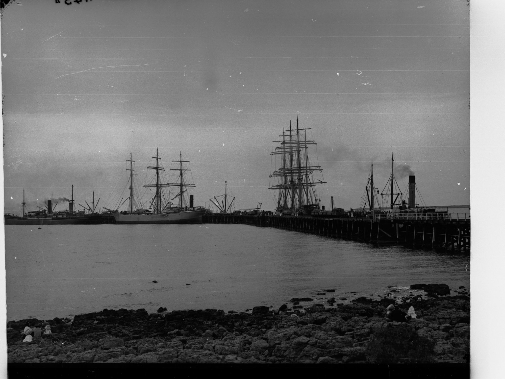 Shipping Wheat at Wallaroo Showing Sailing Ships
