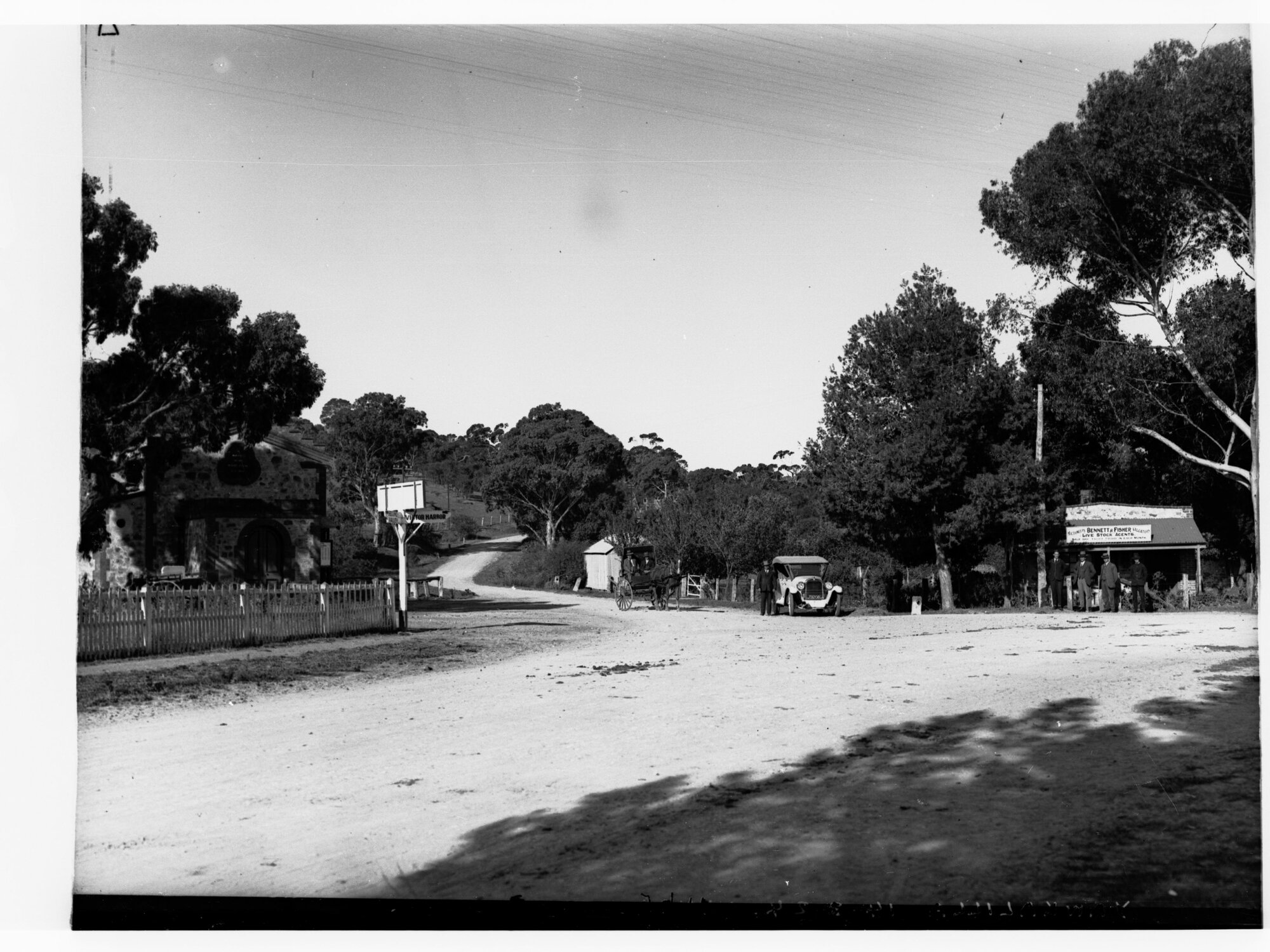 Street of  Yankalilla Showing Automobiles and Horse Drawn Carriage