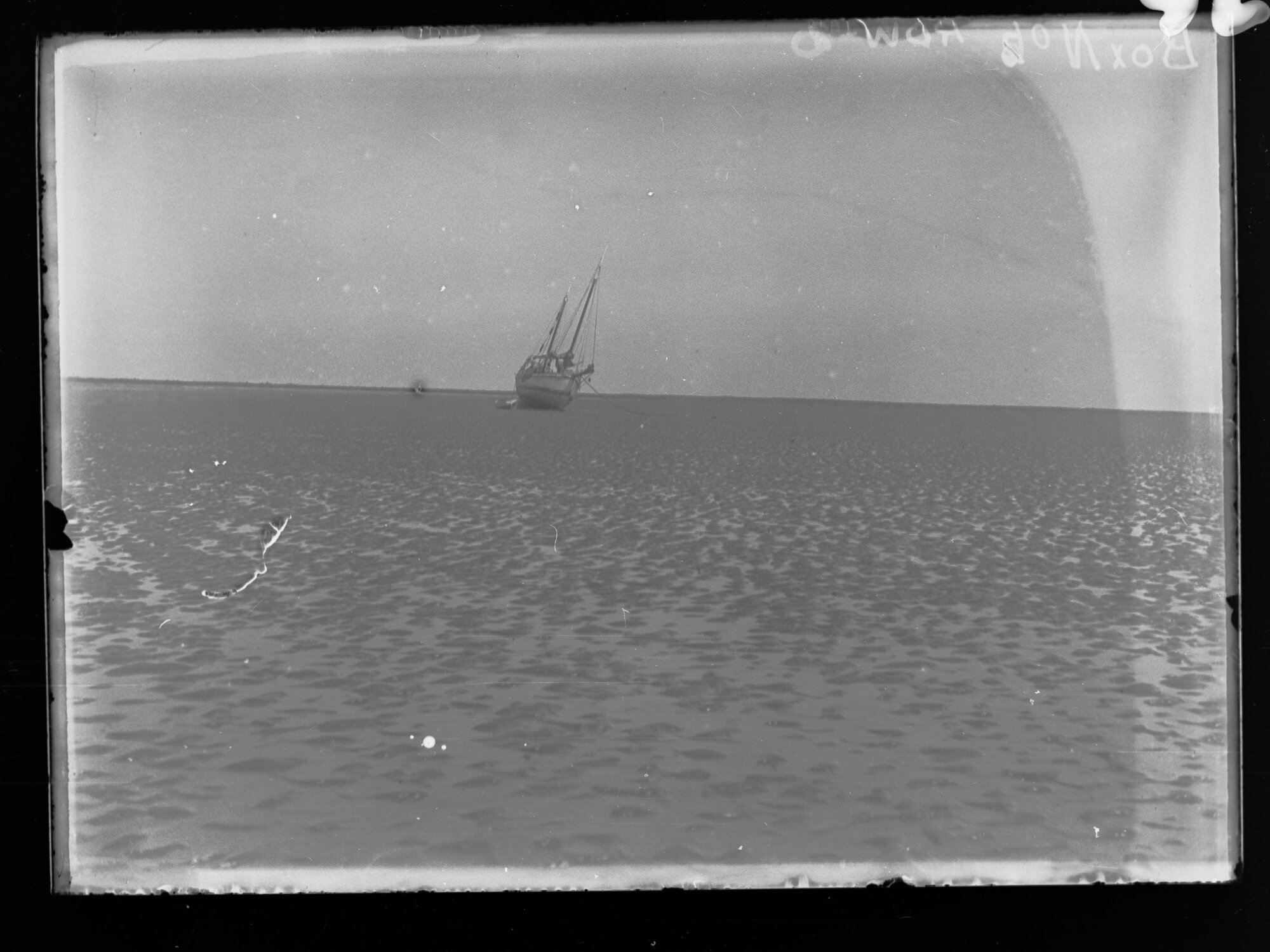 The ship Venture aground at low tide 