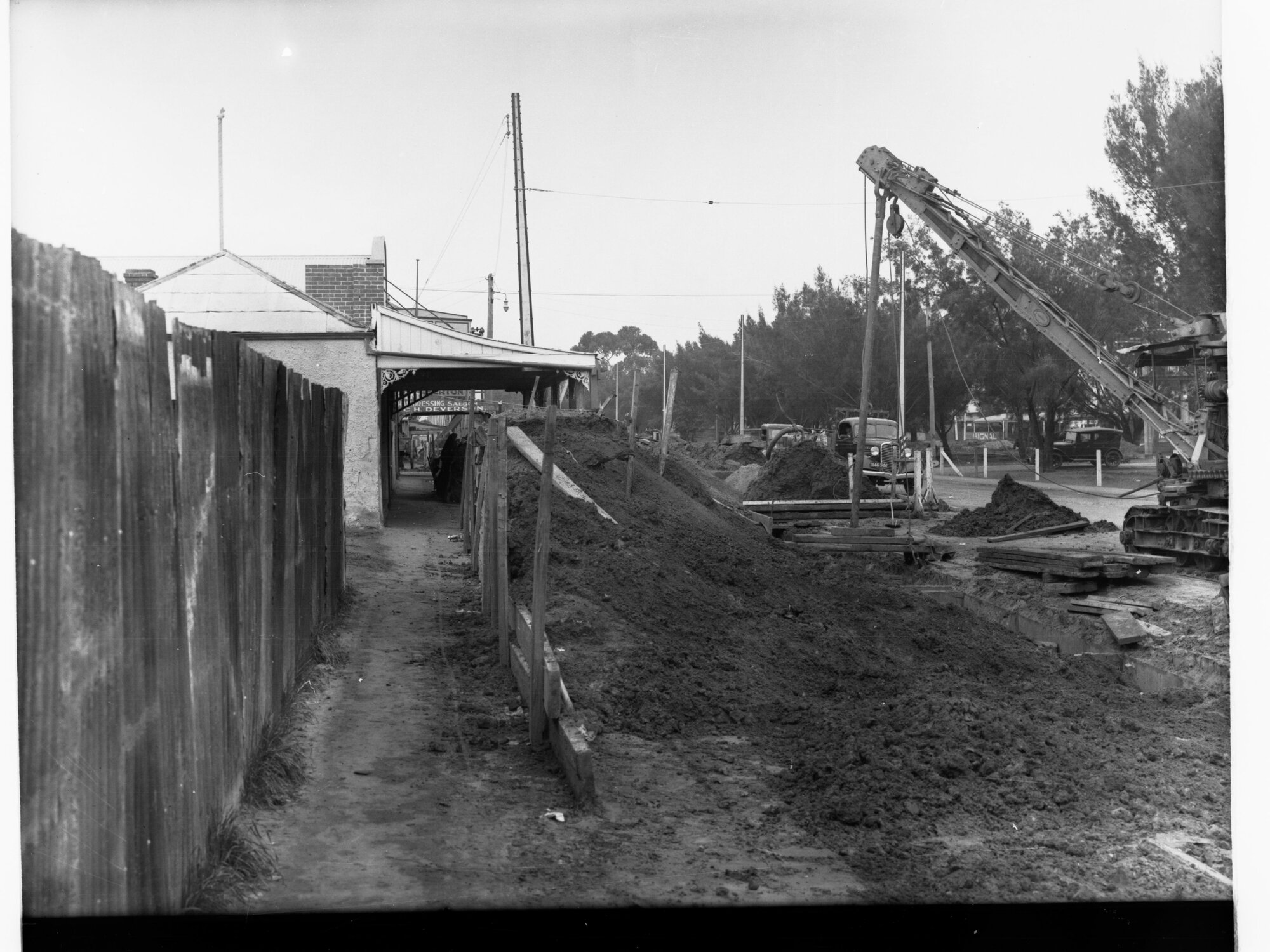 Sewers Department - Alberton, Pipes being laid through street
