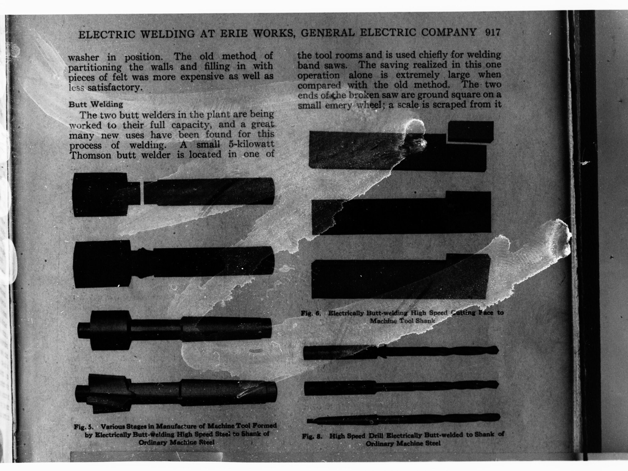 Tools built up by electric welding - General Electric Co. (from page in a book)