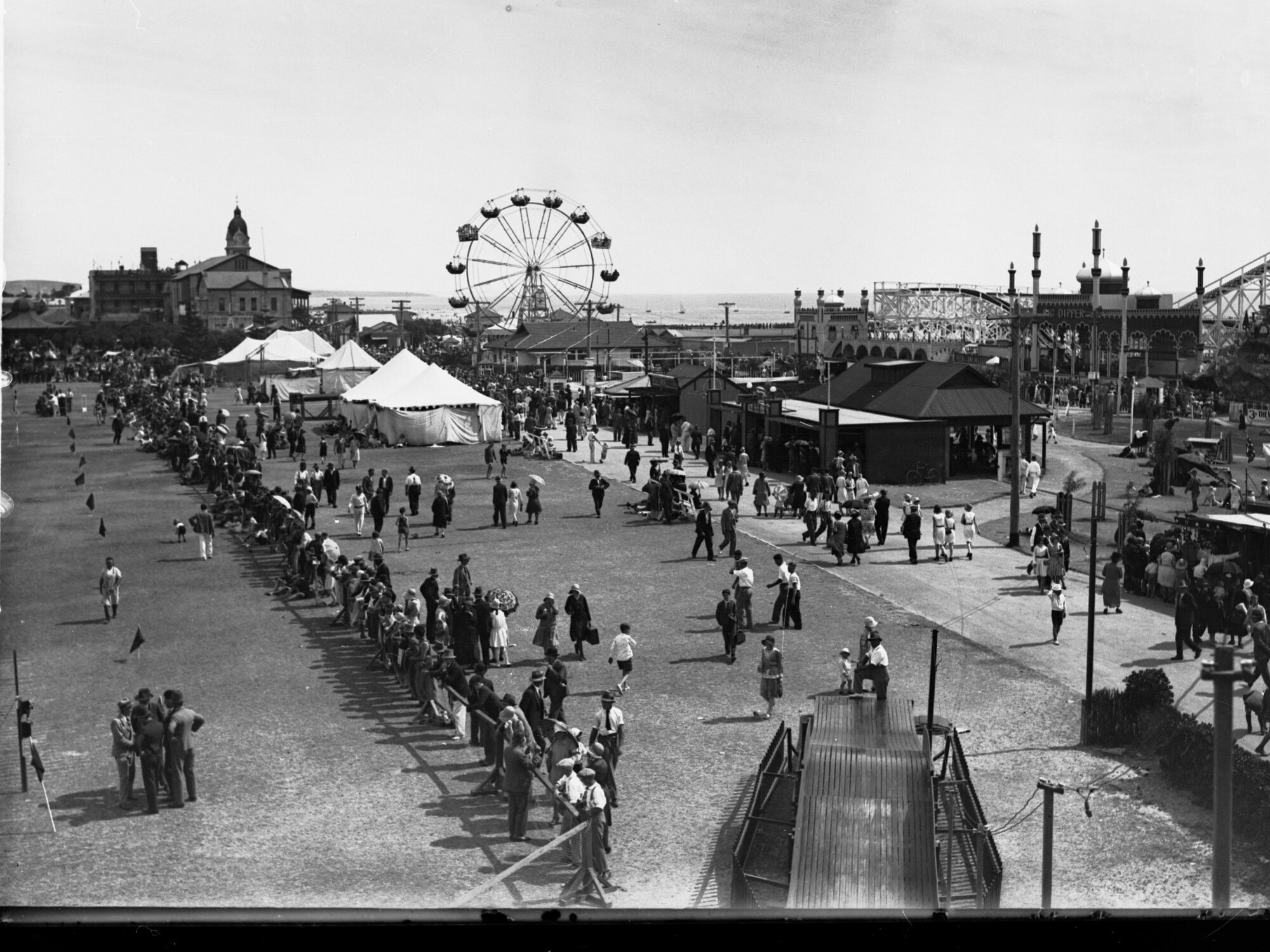 Glenelg Sideshow Area Showing People