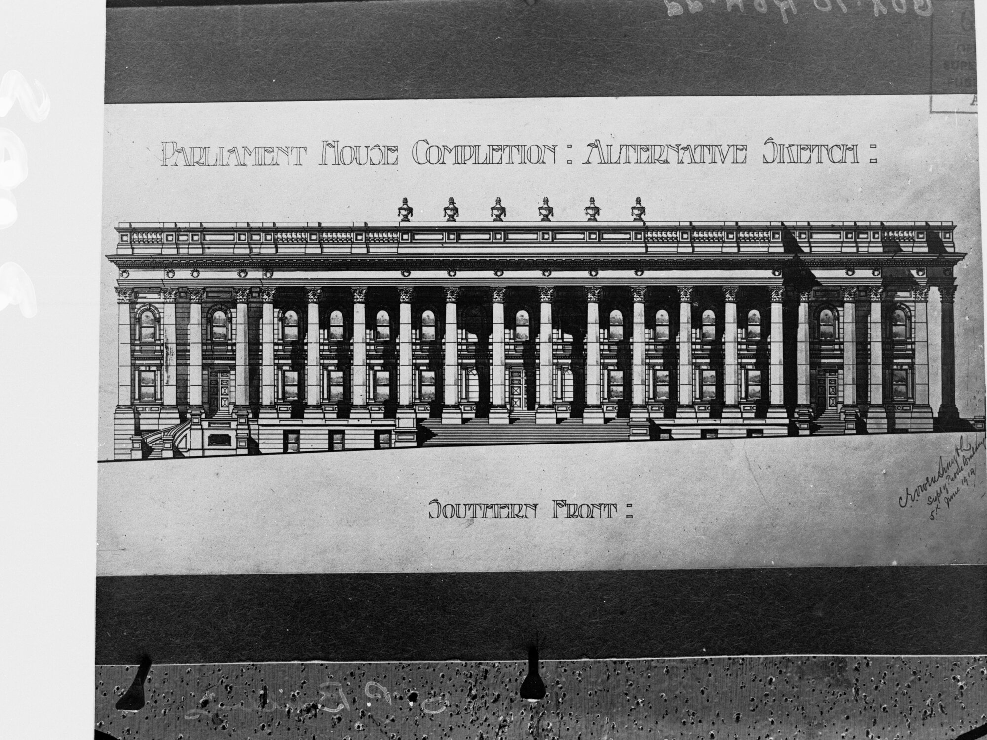 Alternative sketch of Parliament House by C. E. Owen Smyth