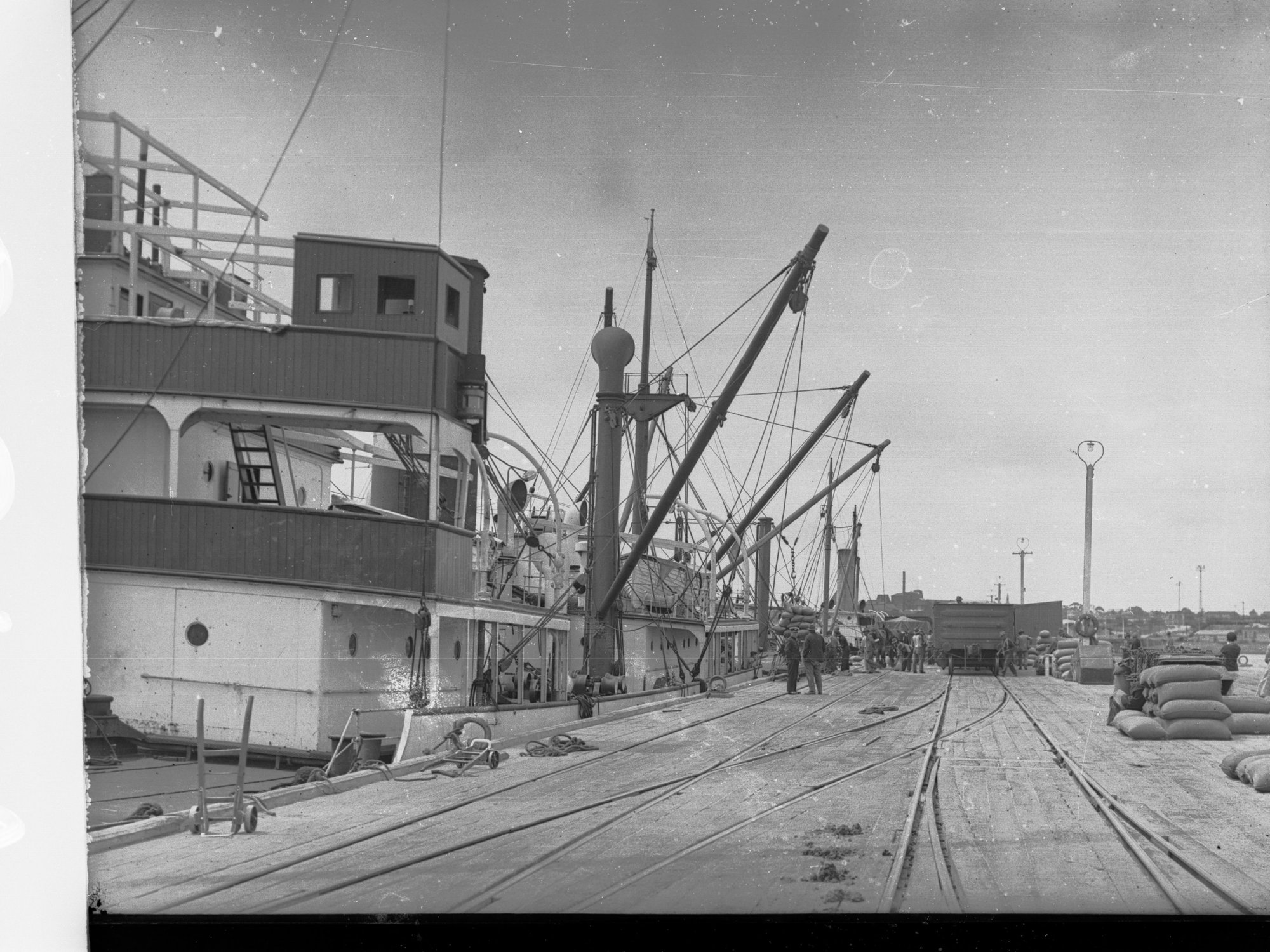 Shipping at Wallaroo Showing Workers Loading Goods Onto Ships