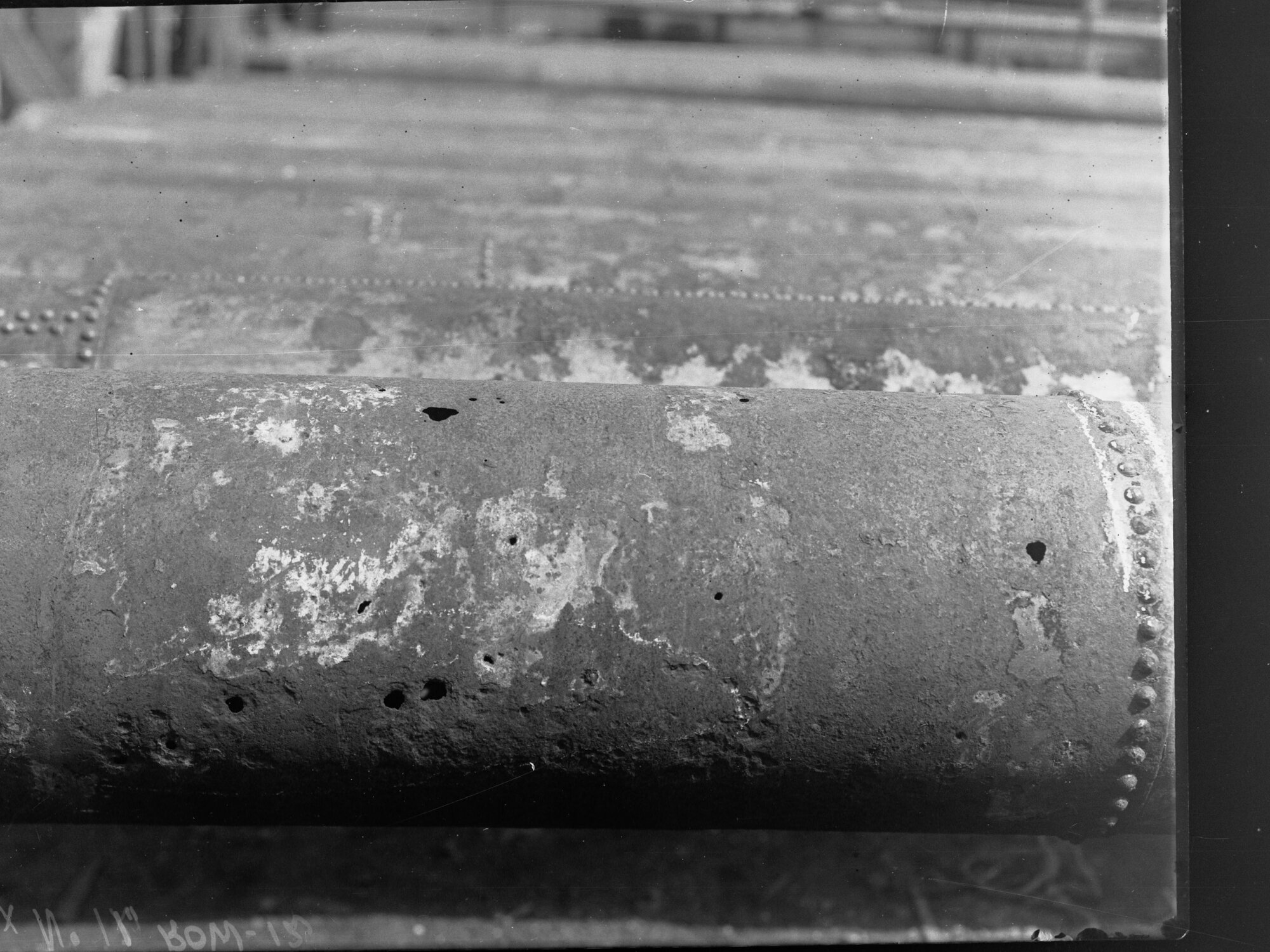 Badly rusted steel pipes - presumably at McPhan-Ferguson's Pipe Factory at Port Adelaide