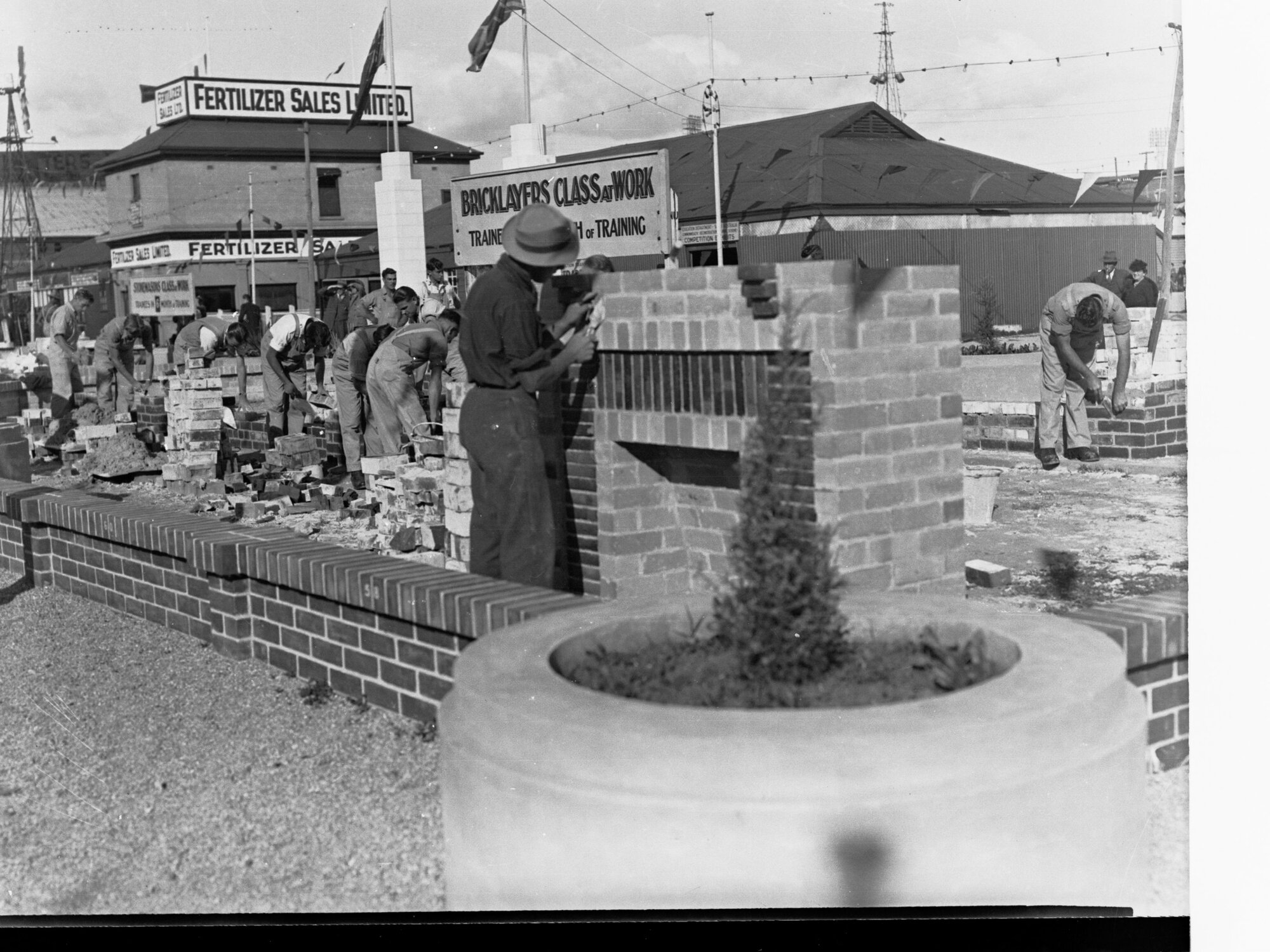 Bricklayers Class at work at Wayville showgrounds
