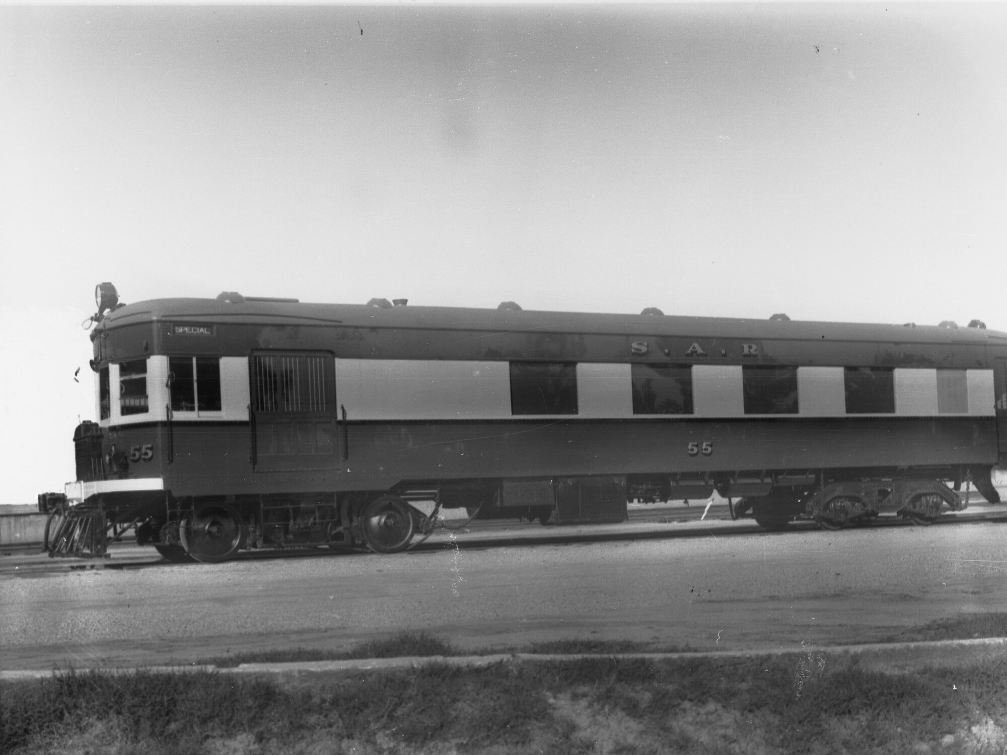 Railway carriage , number 55