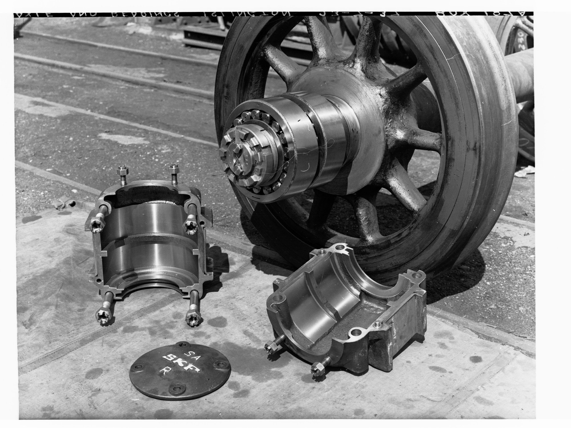 Axle and bearings railway locomotive - Islington Railway workshop