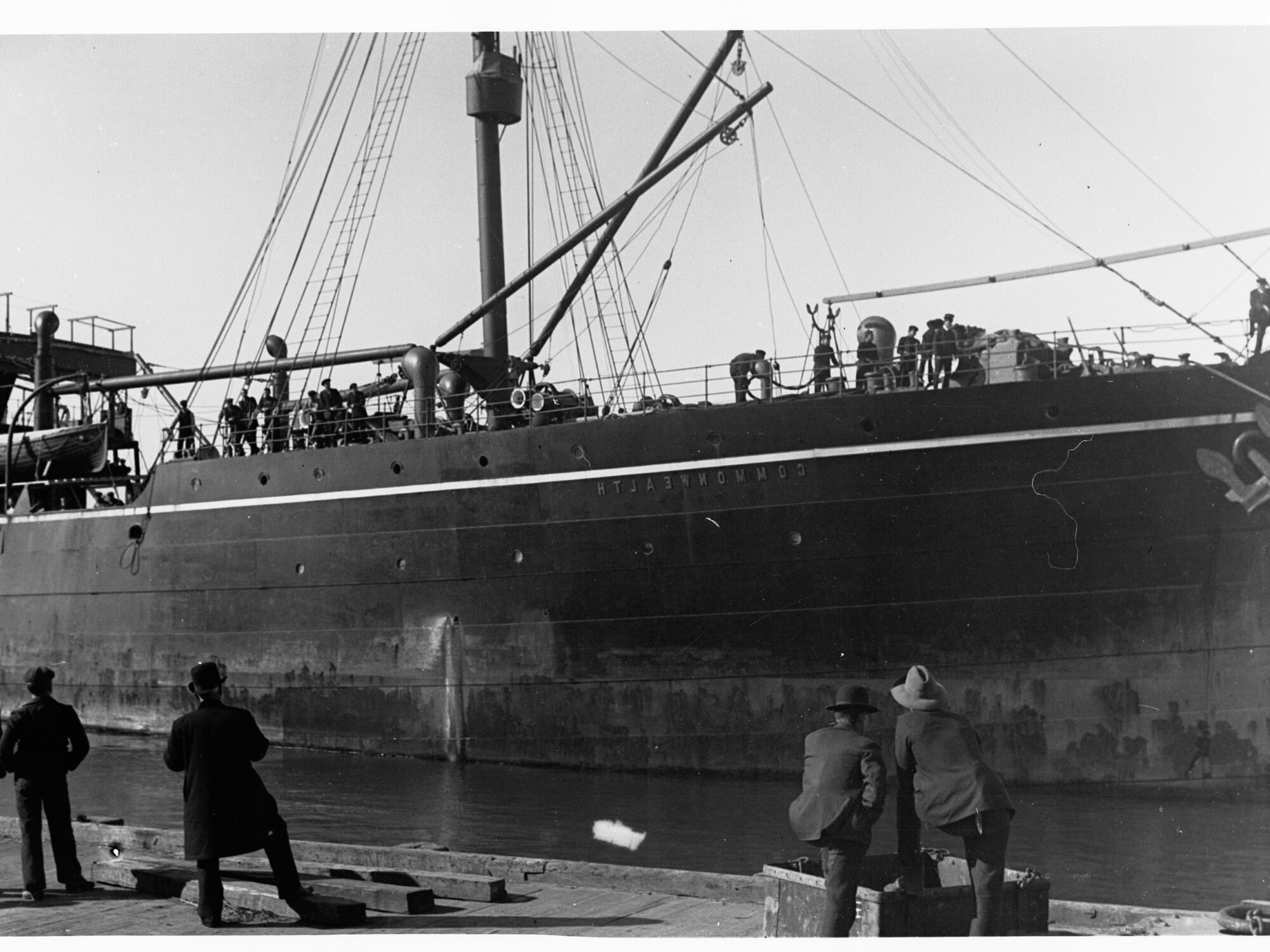 Arrival of Immigrants, the ship is the Commonwealth