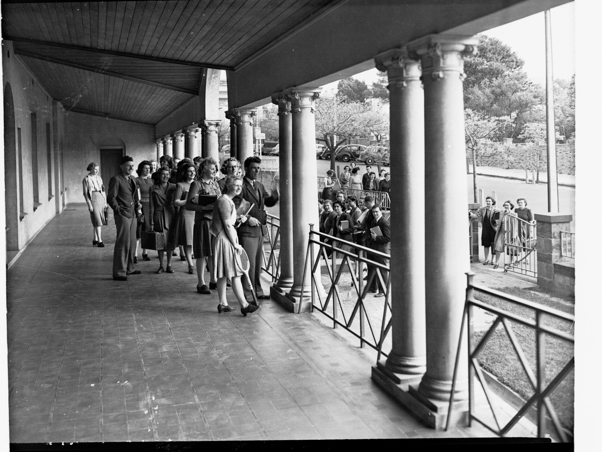 Students on Verandah of Adelaide Teachers College, Kintore Avenue