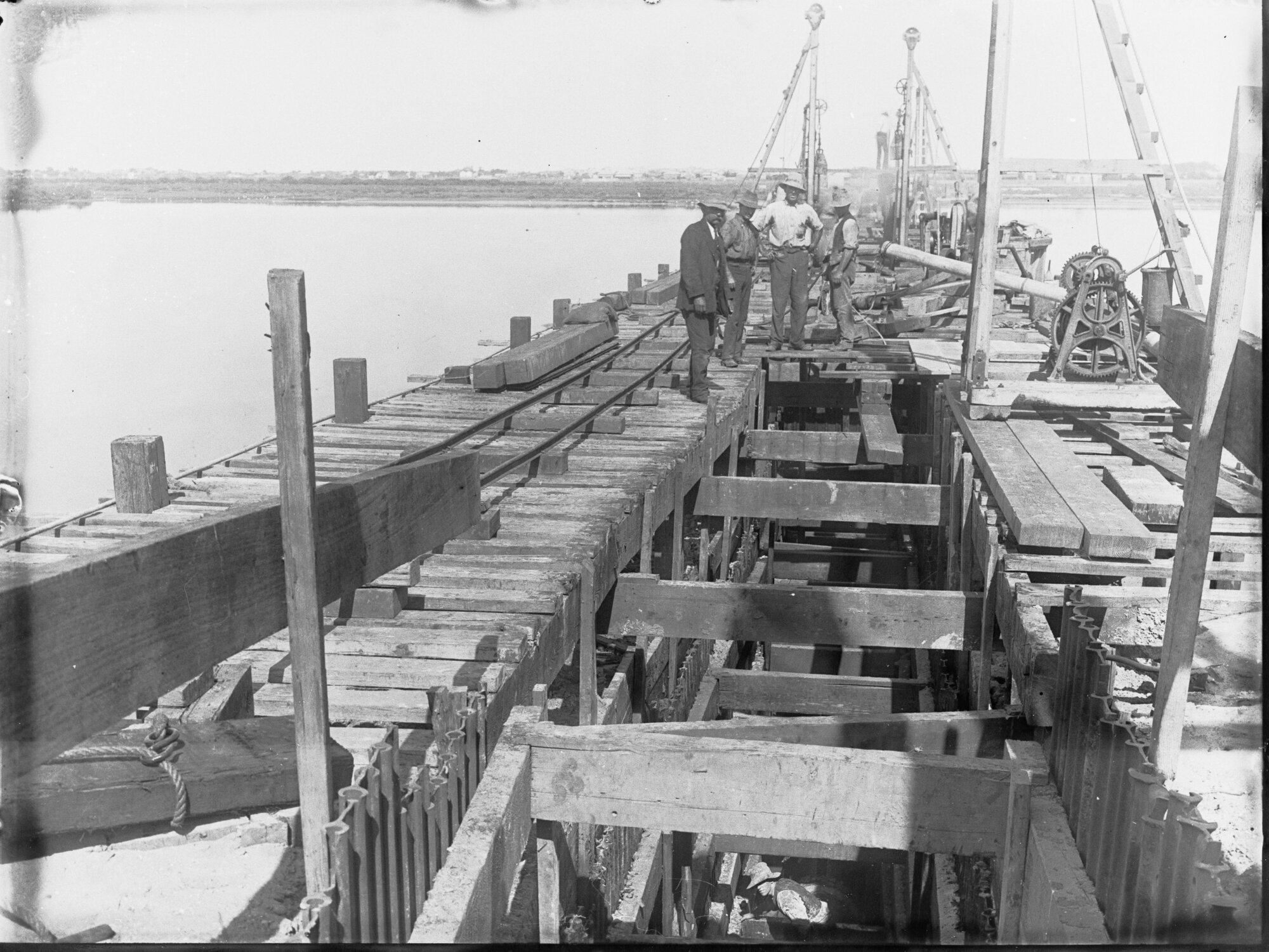 Sewers under construction at Glanville