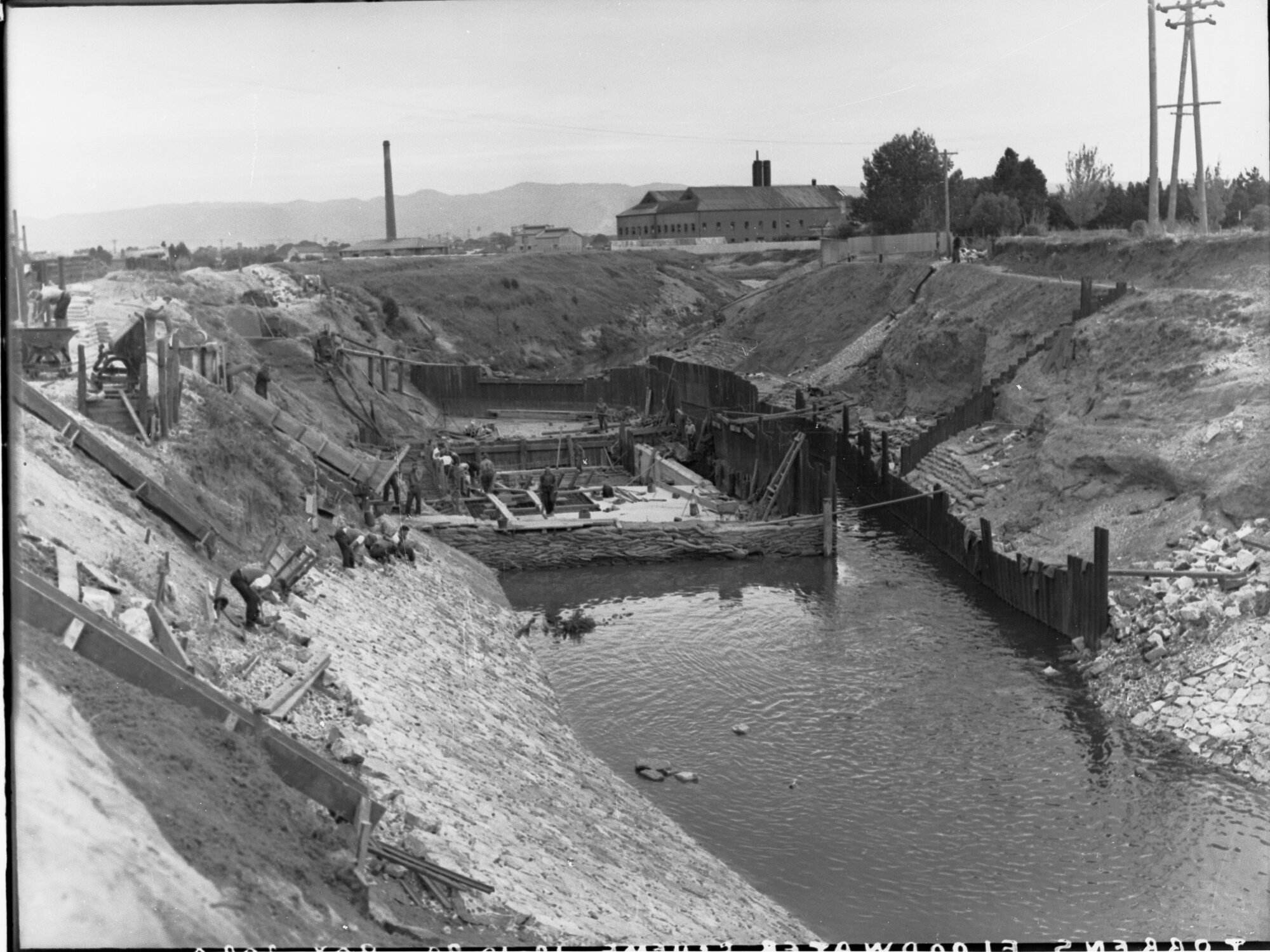 Torrens Floodwater Scheme Showing Men at Work