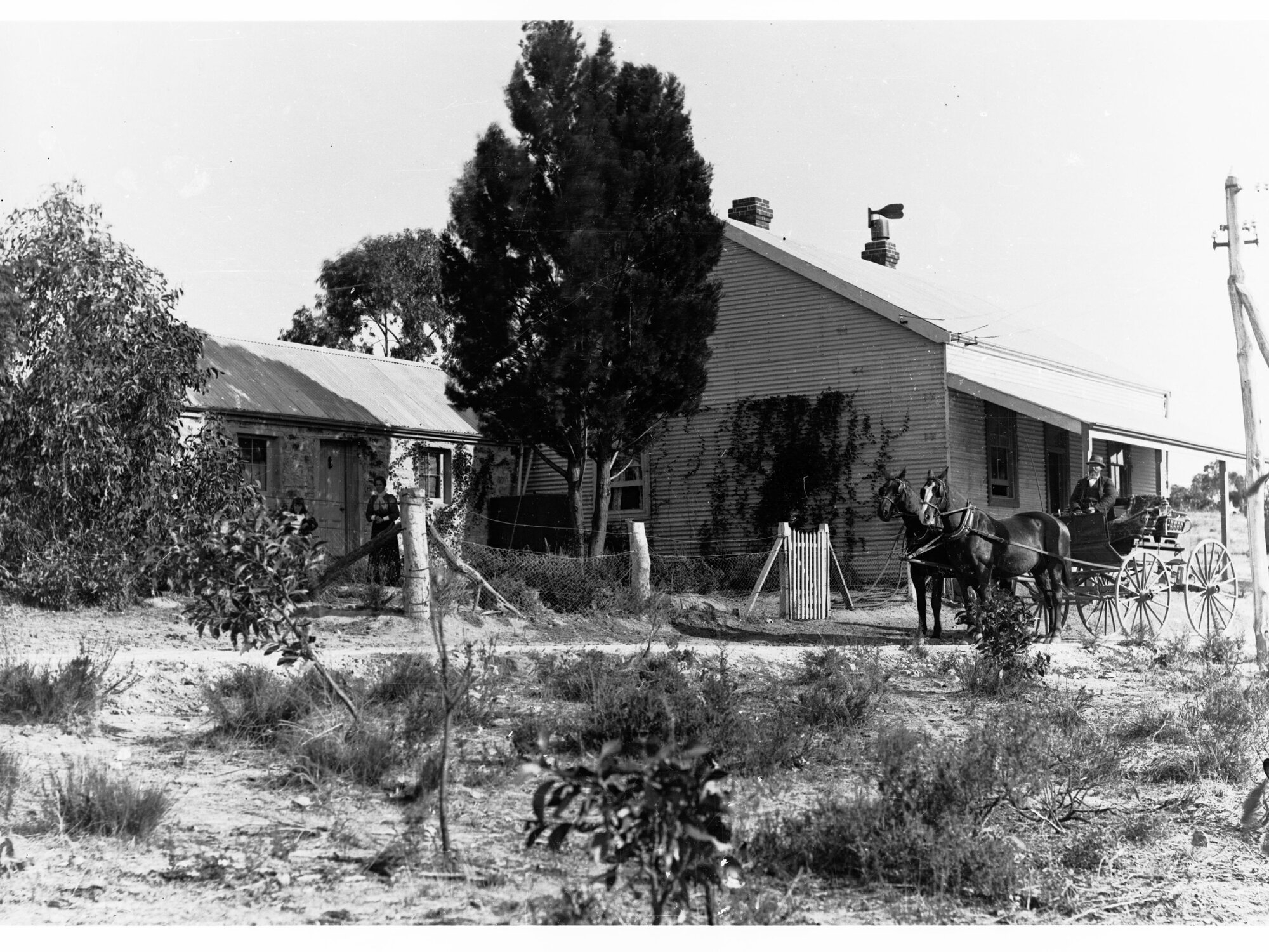 Horse and Cart in Front of House