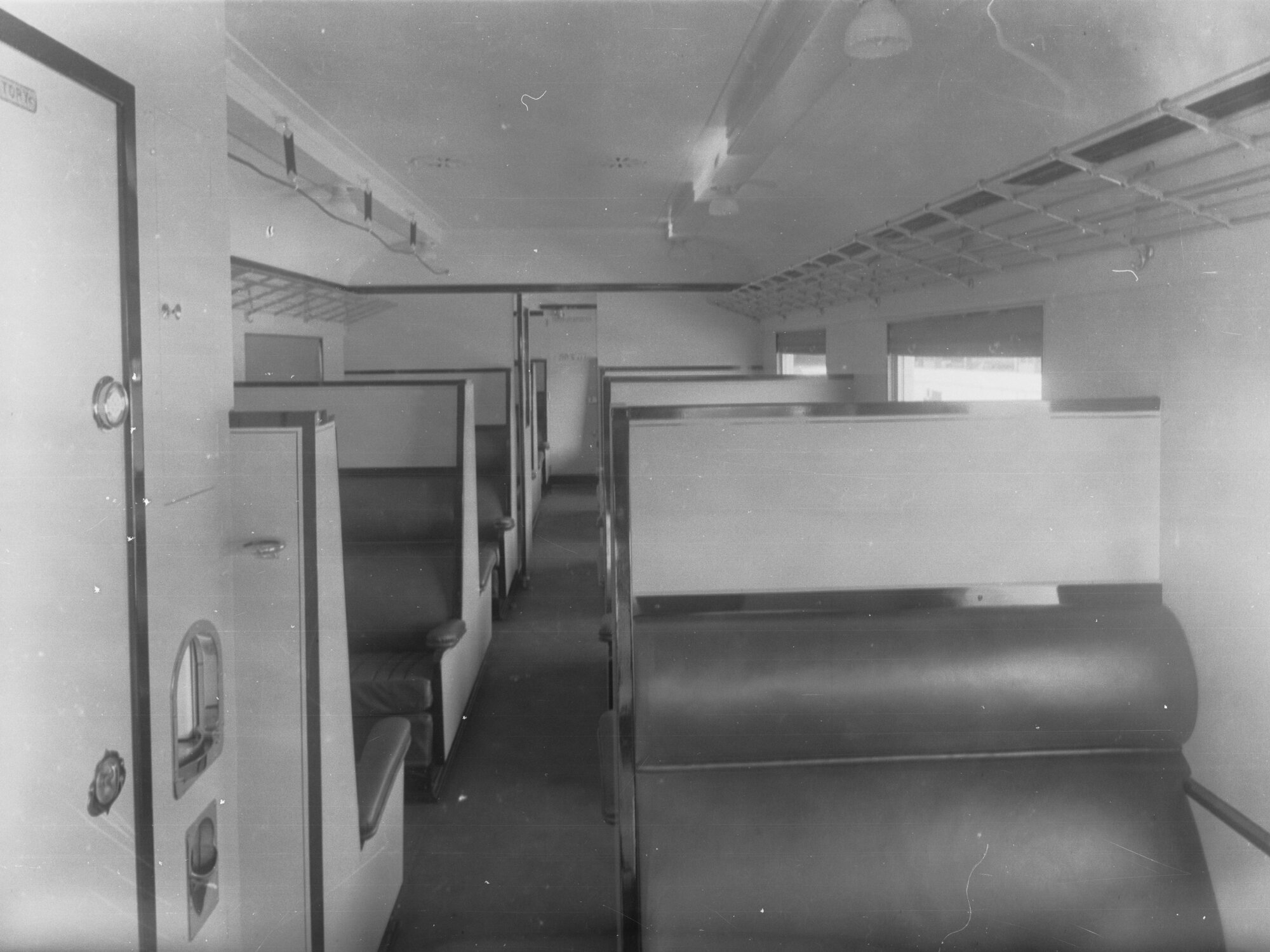 Railway carriage showing interior, number 55