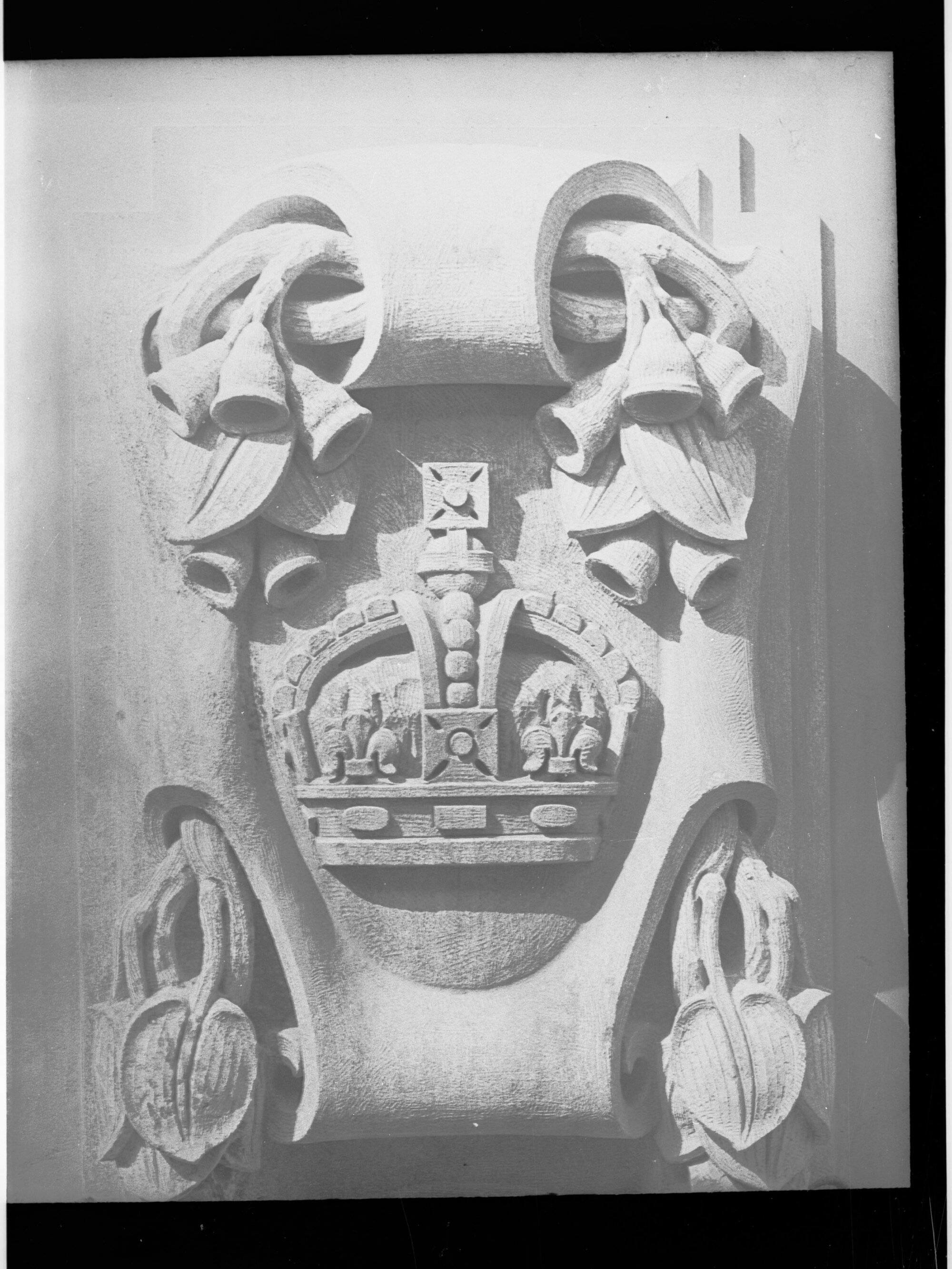 Carved stone panel for the Education Building