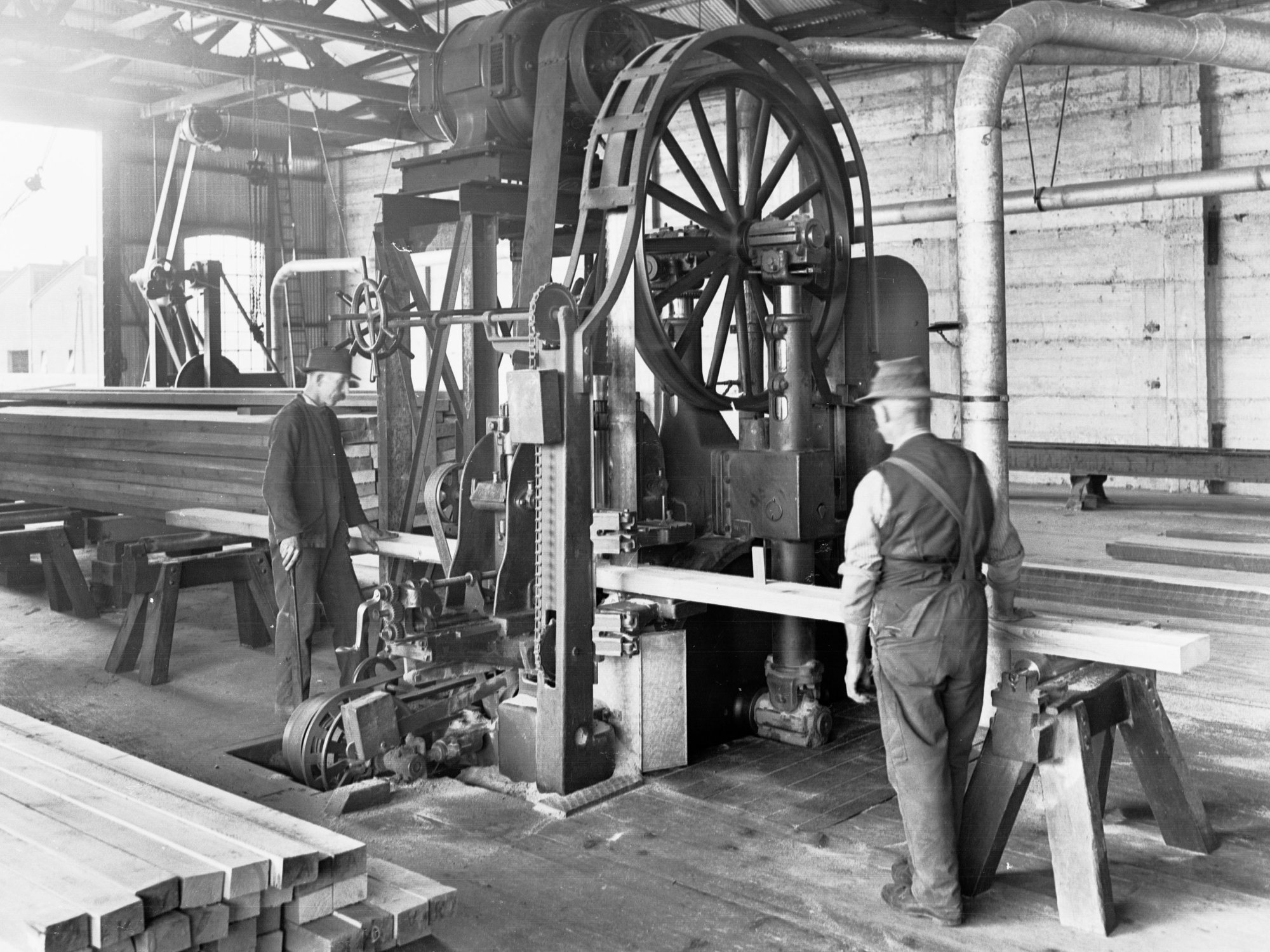 Islington Railways Workshop Men on Machine