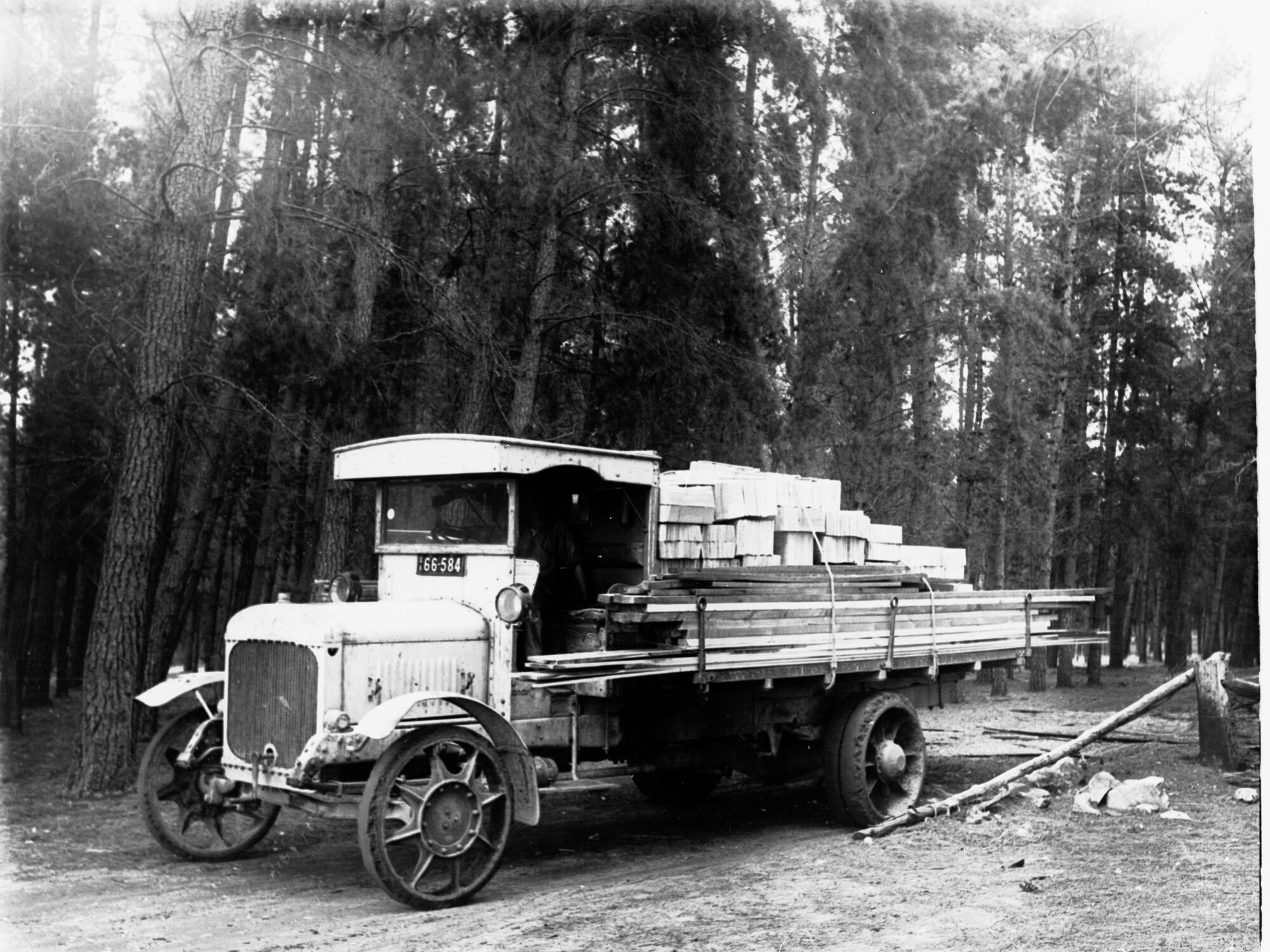 Loaded Timber Lorry Leaving Cave Range Forest for Naracoorte