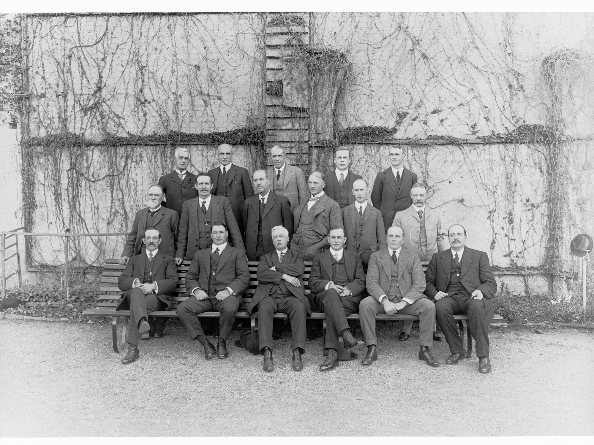 Group portrait of 17 men (may relate to Premiers' Conference)