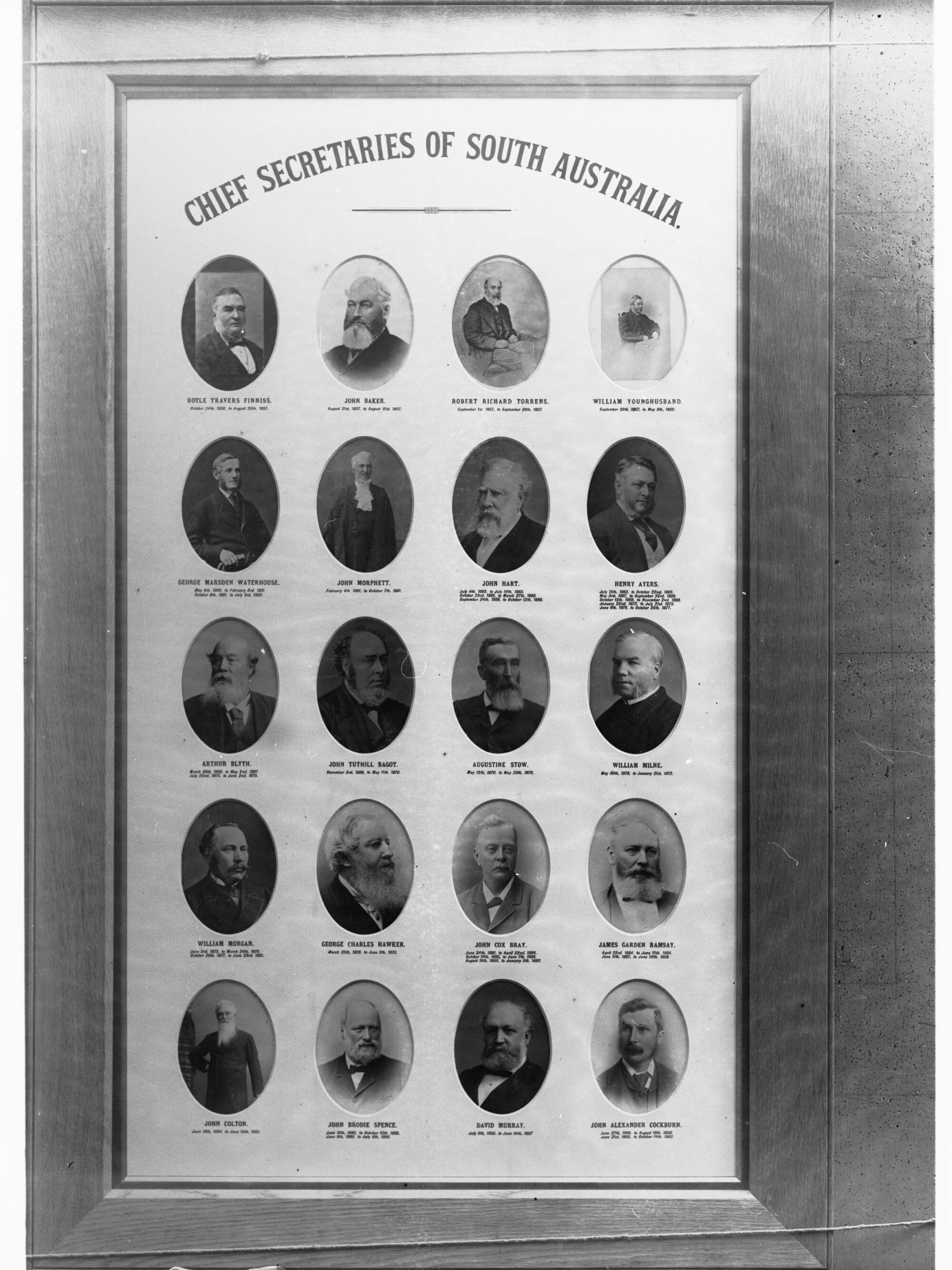 Chief Secretaries of South Australia - collage of photographs