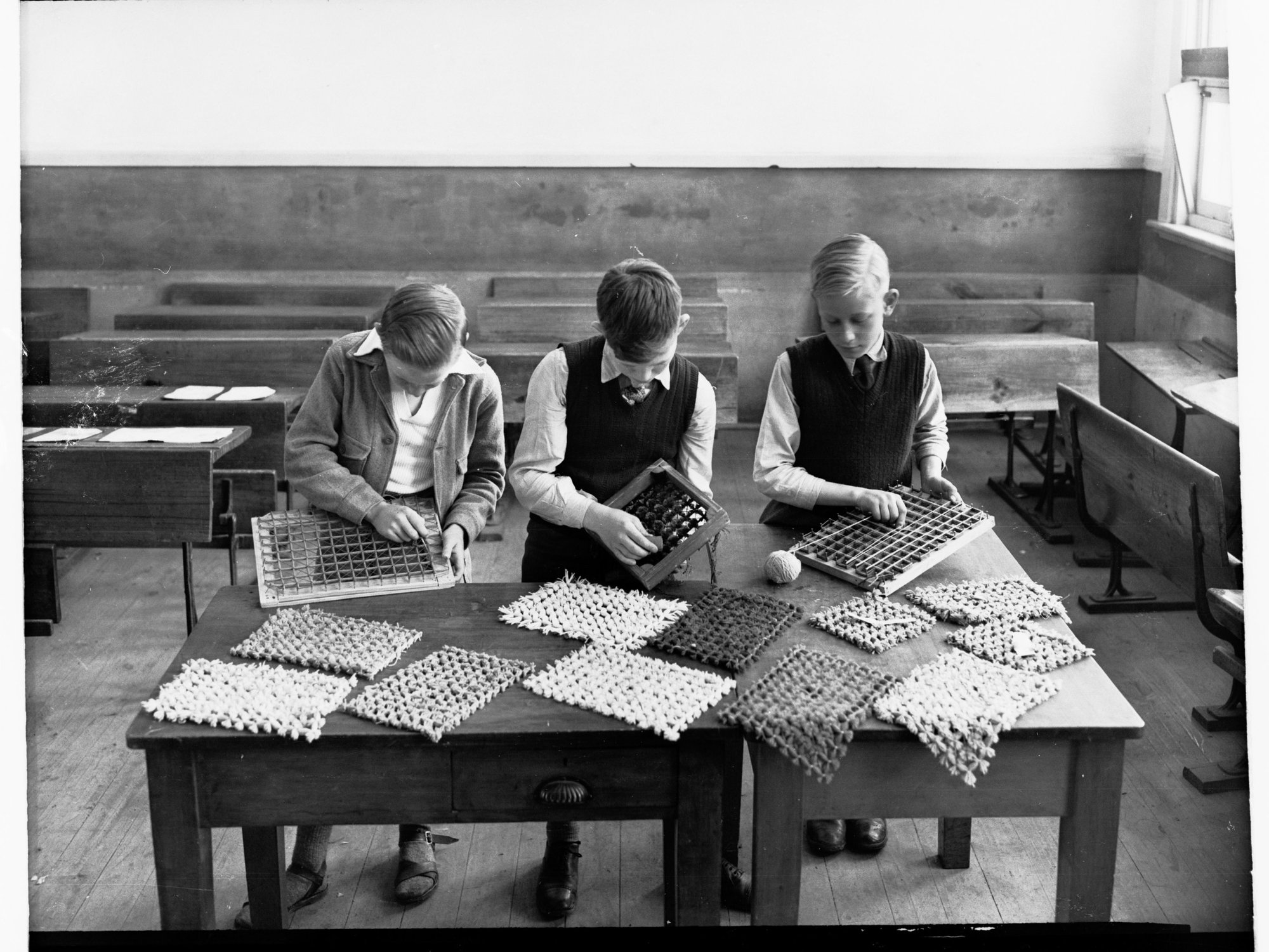 Boys Weaving at Highgate School