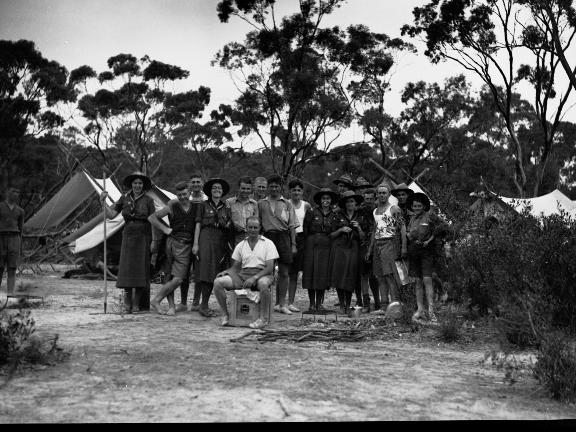 Boy scouts and girl guides at Belair camp